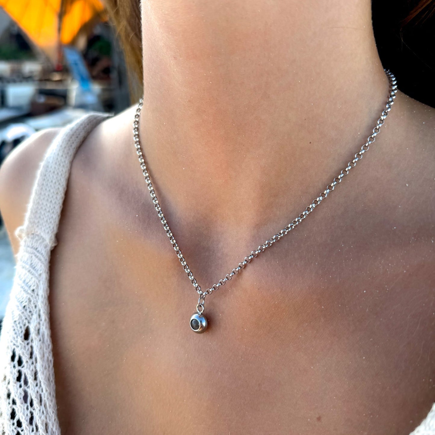 Personalised photo necklace - Rolo chain