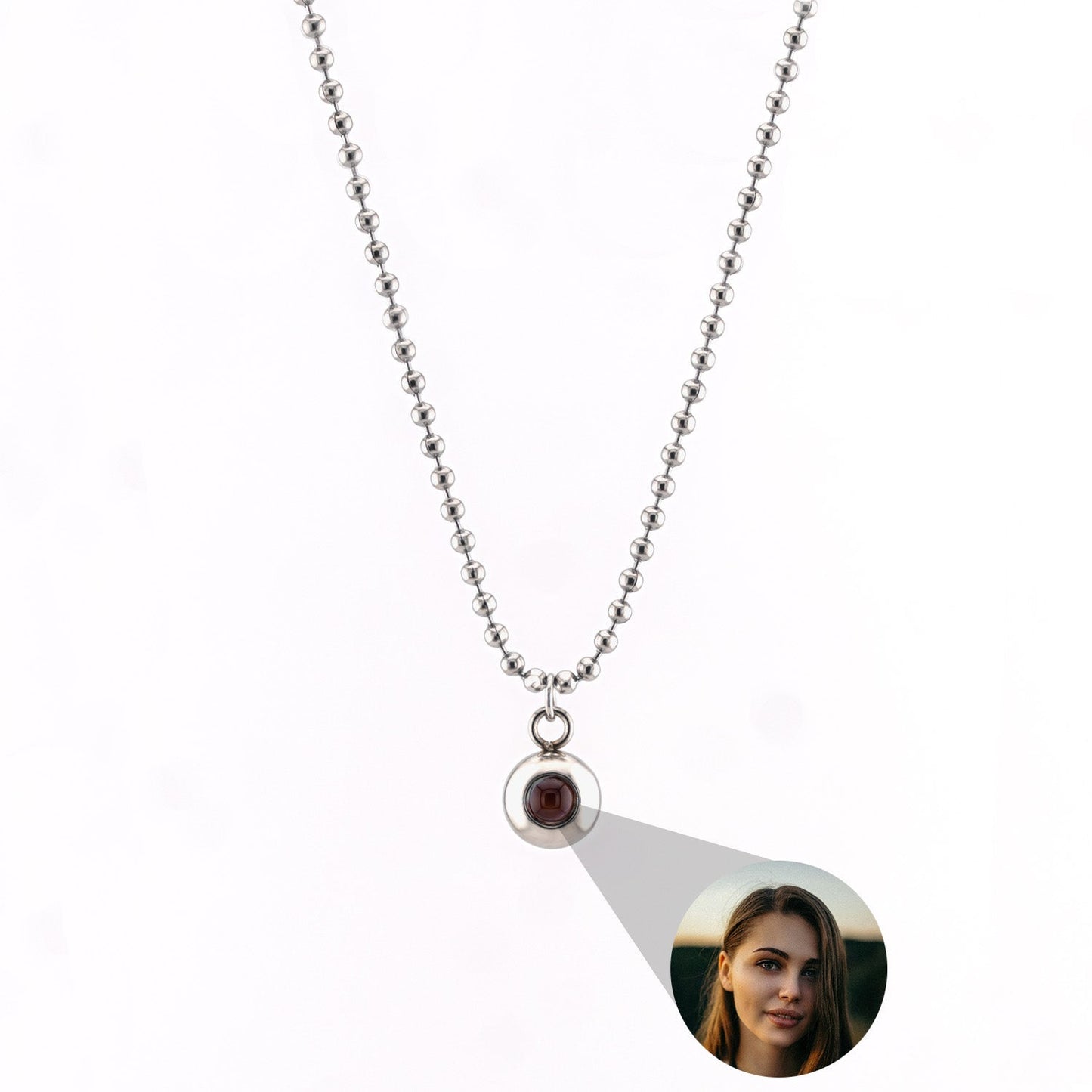 Personalised photo necklace - ball chain