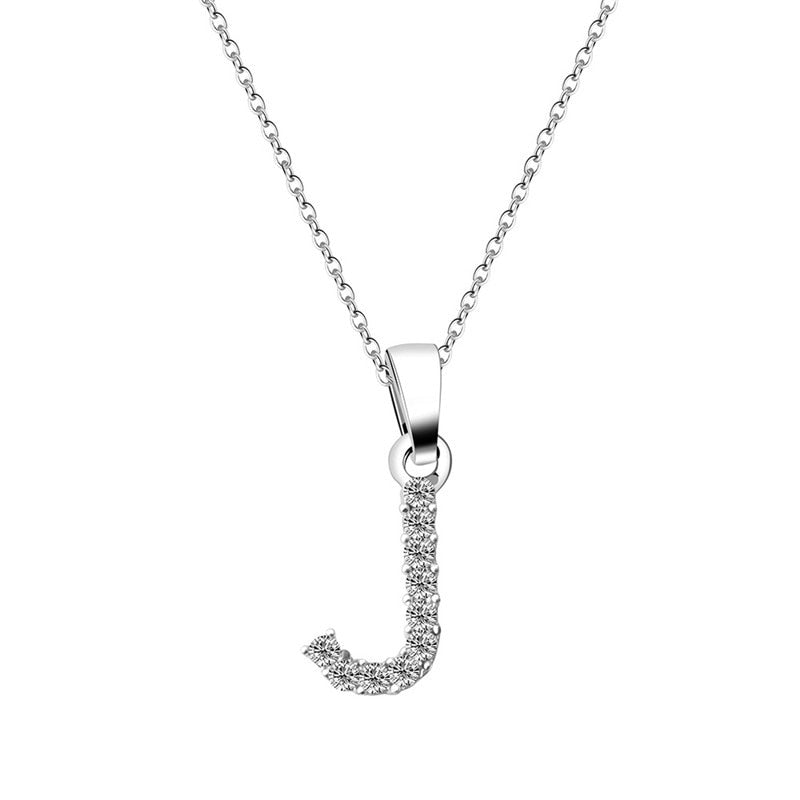 Zirconia letter necklace