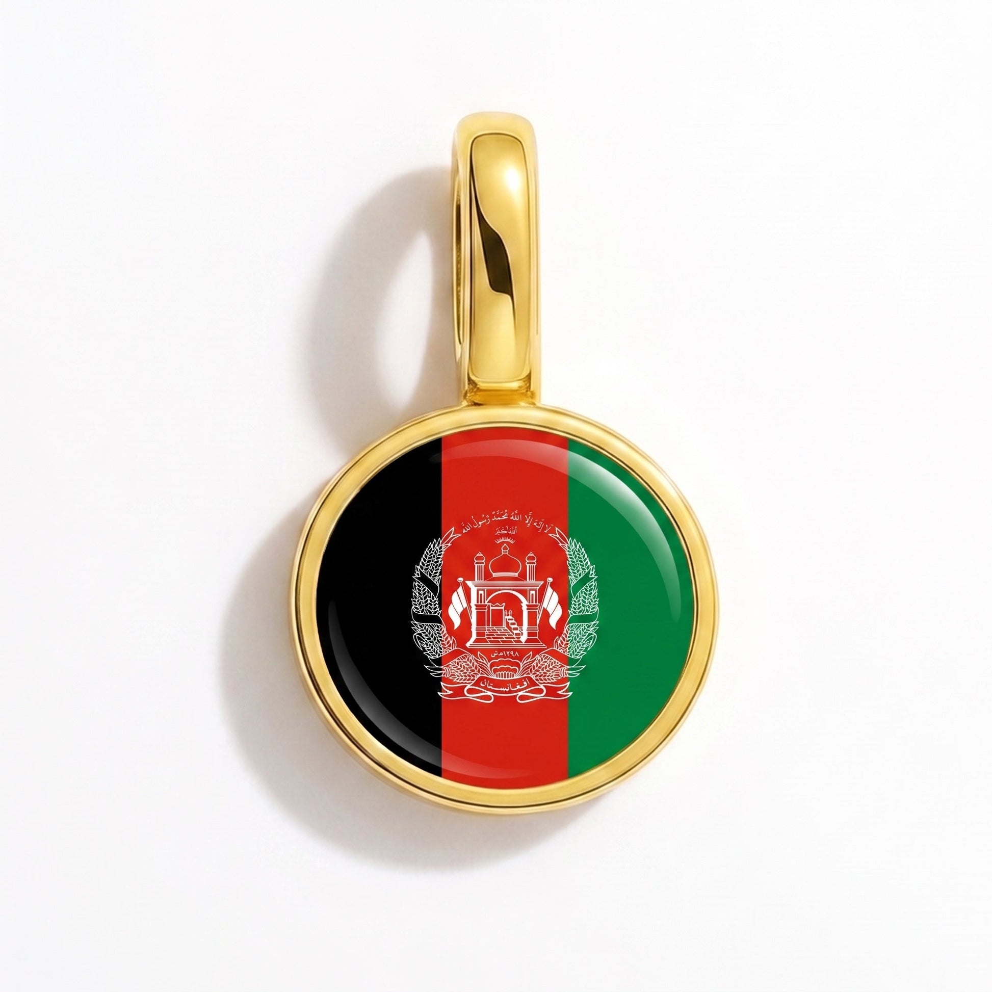 Flag charm Afghanistan – rectangular gold