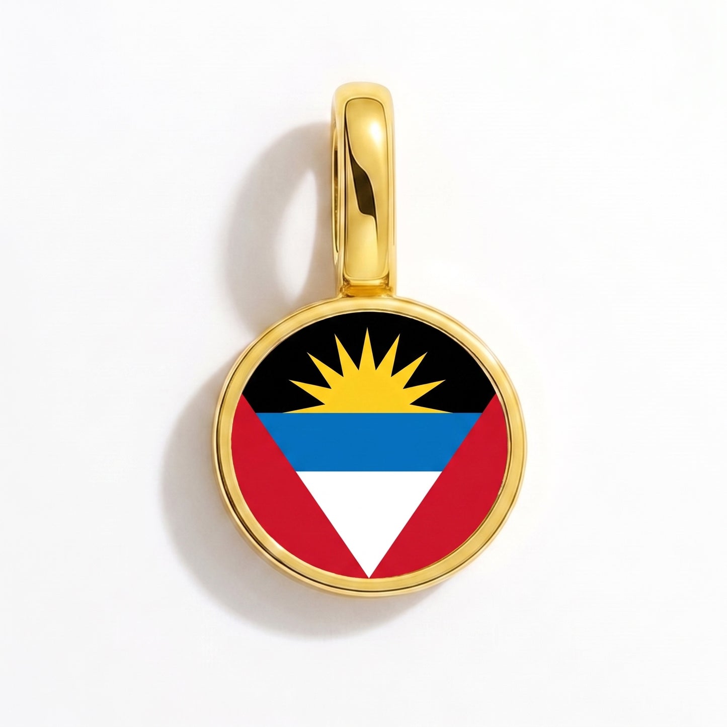 Flag charm Antigua and Barbuda – round gold