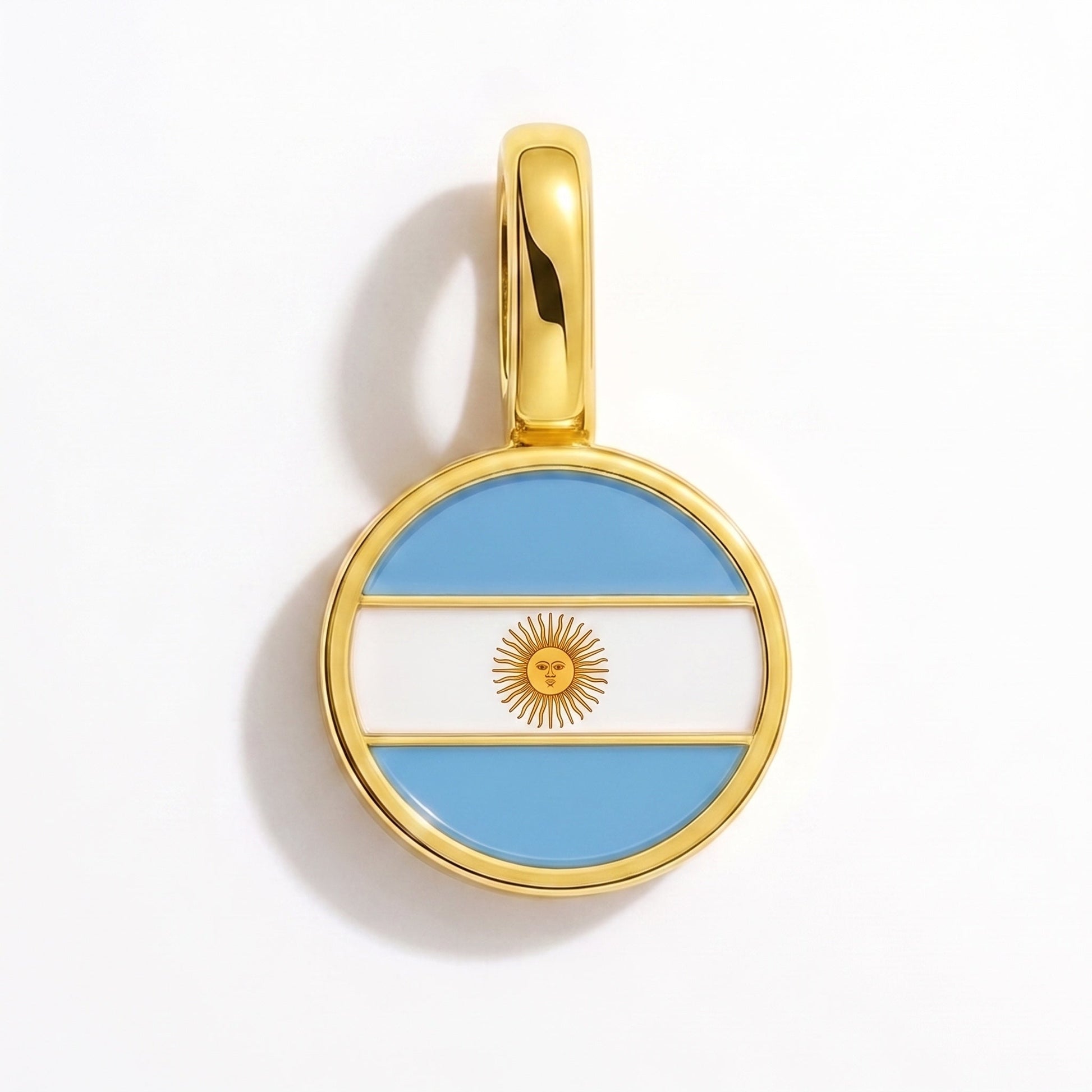 Flag charm Argentina – rectangular gold