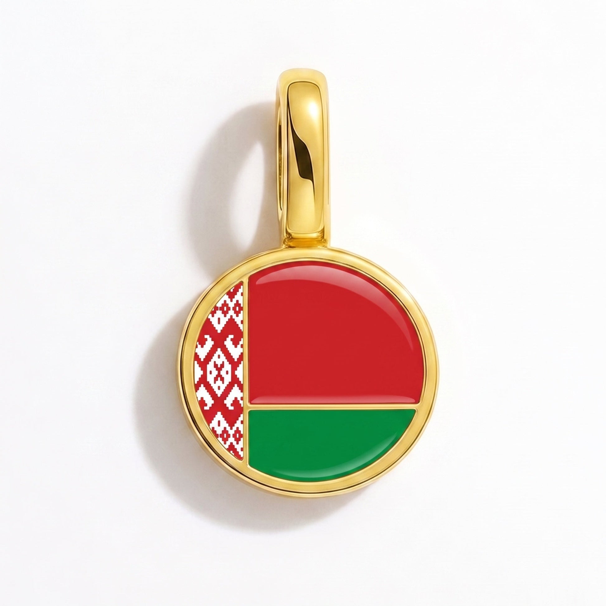 Flag charm Belarus – rectangular gold
