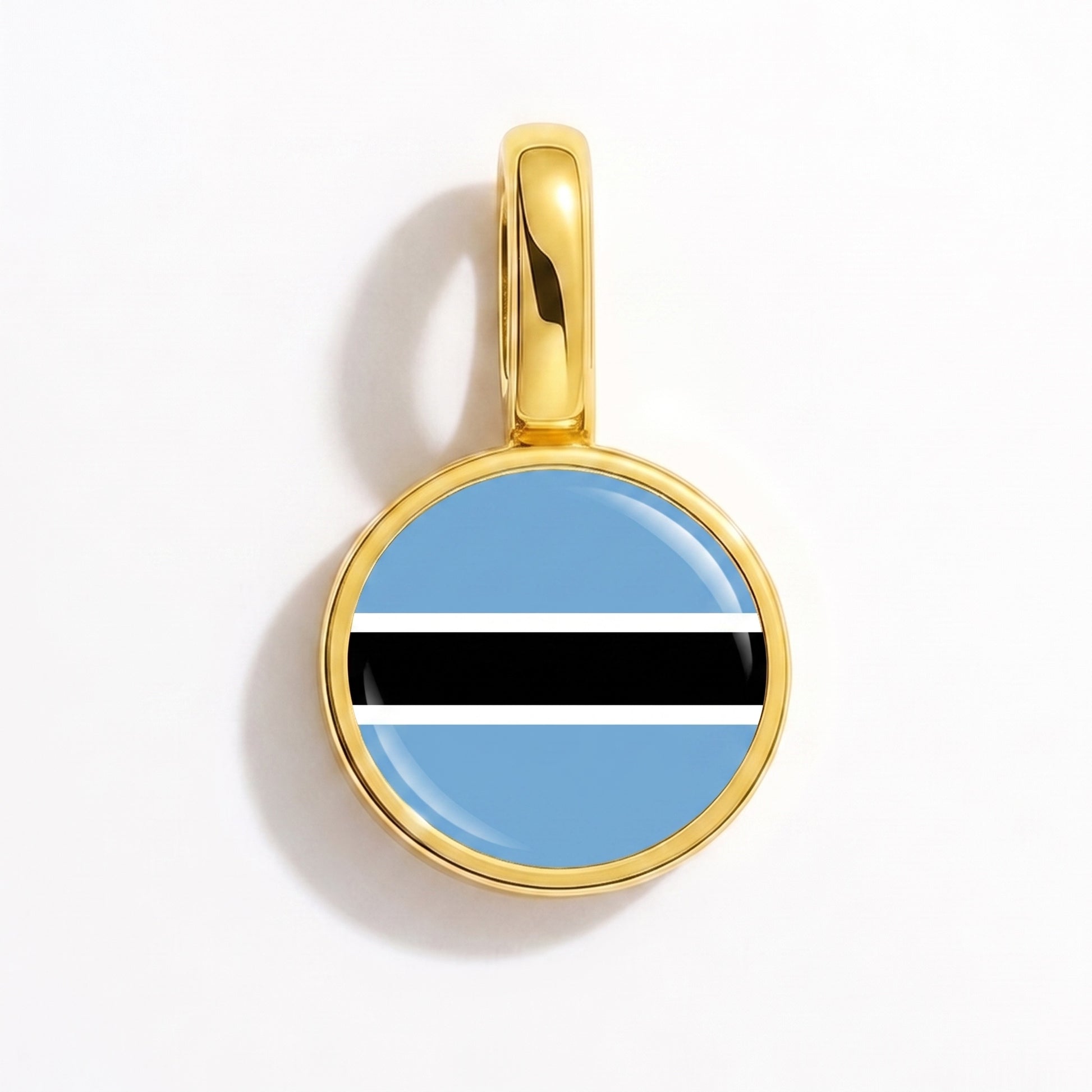 Flag charm Botswana – round gold
