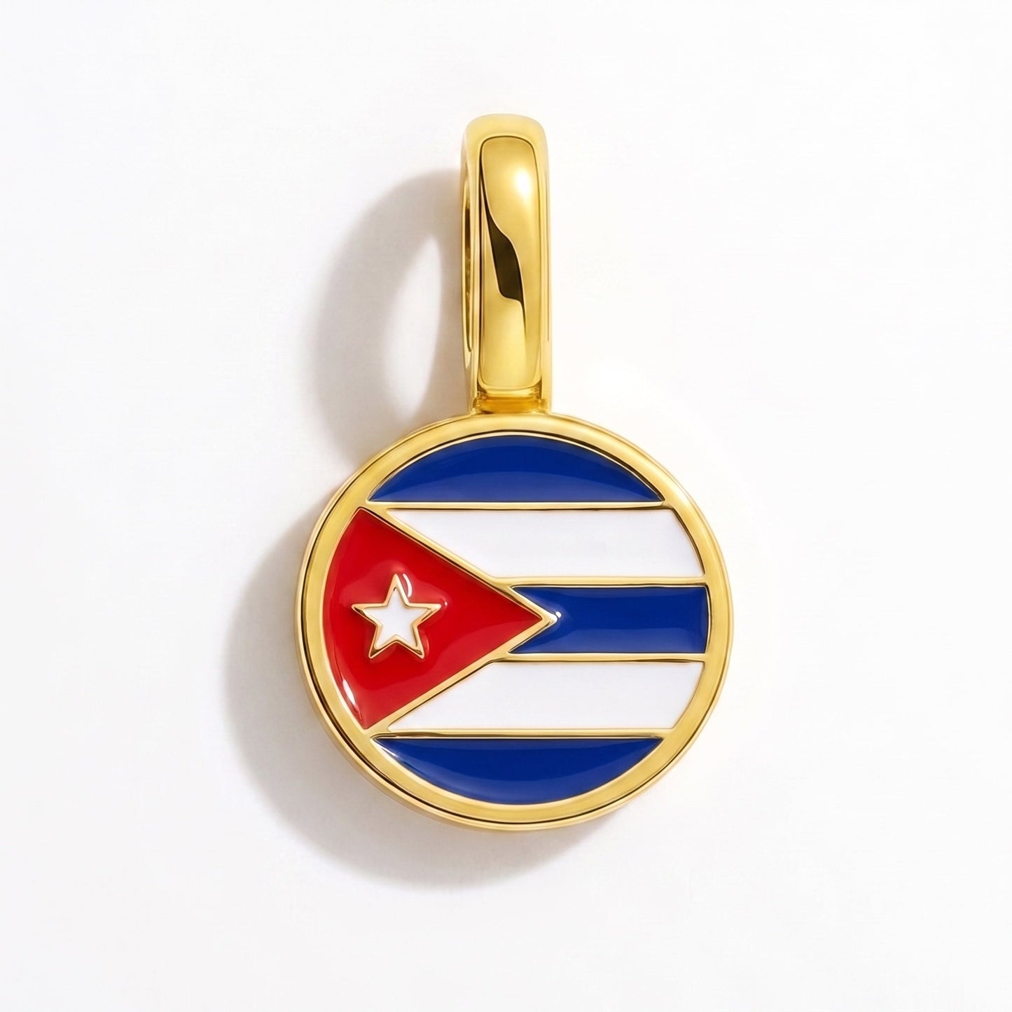 Flag charm Cuba – rectangular gold
