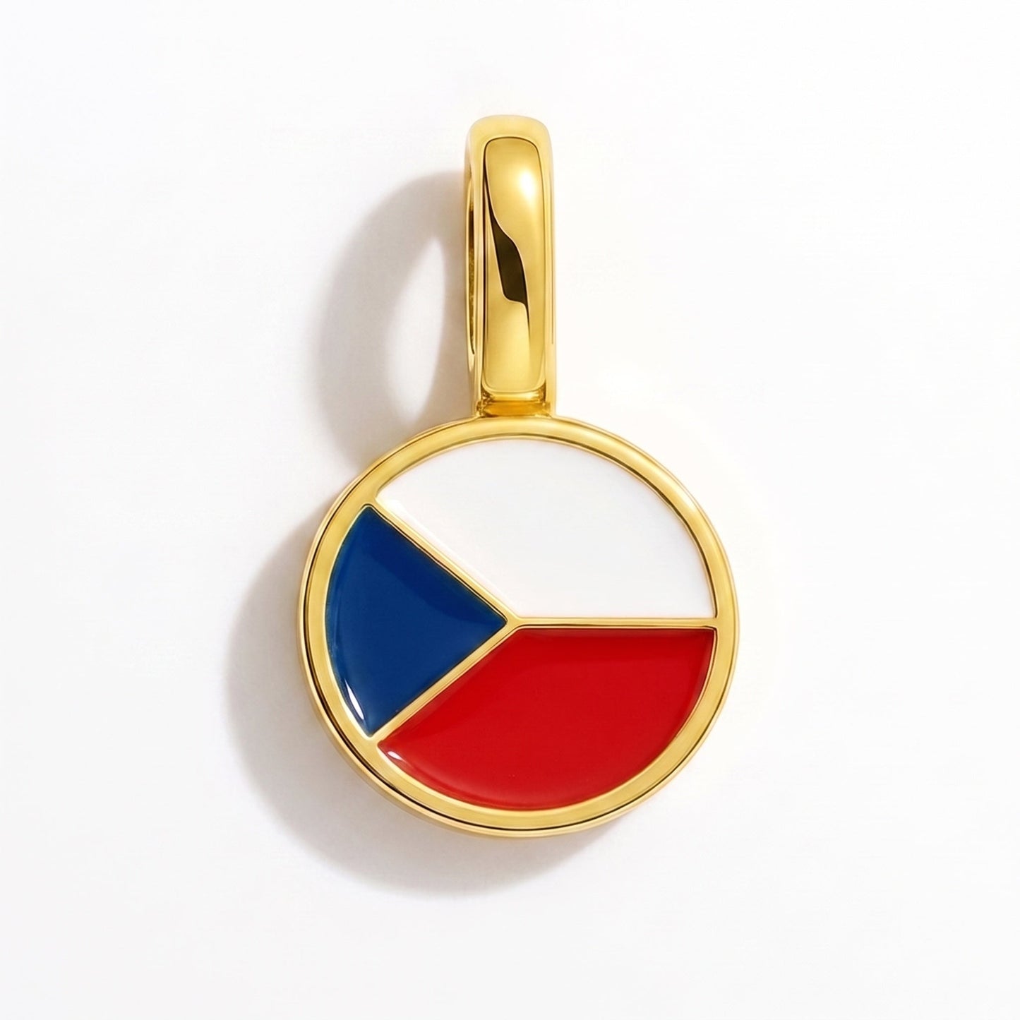 Flag charm Czech Republic – rectangular gold