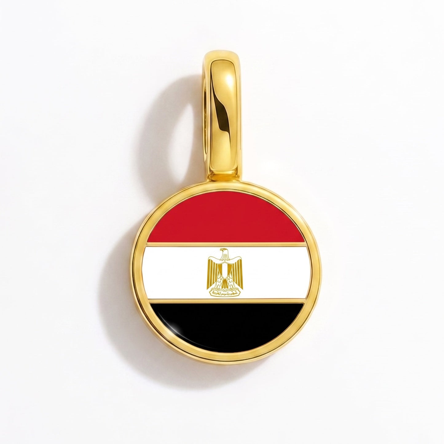 Flag charm Egypt – rectangular gold