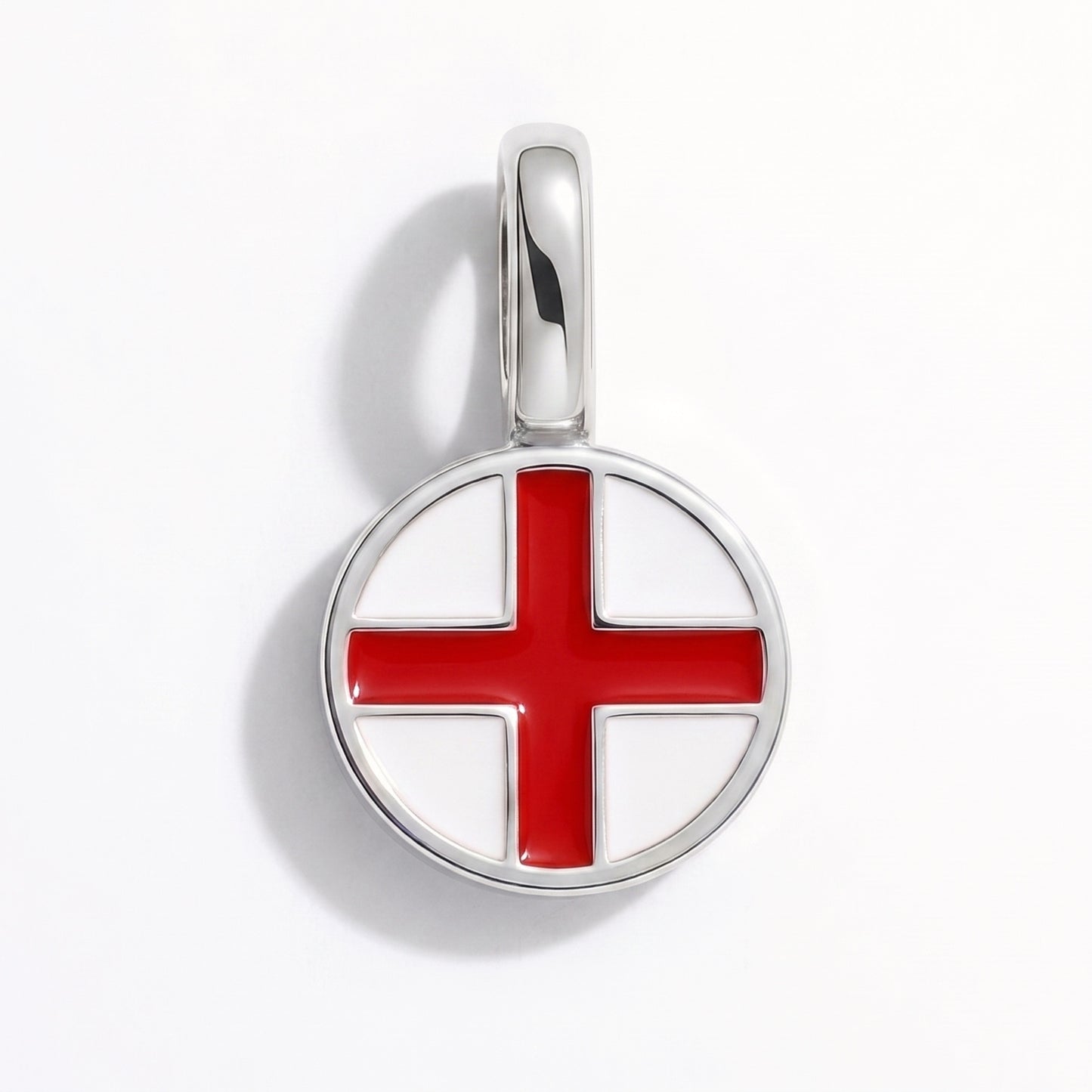 Flag charm England – round silver