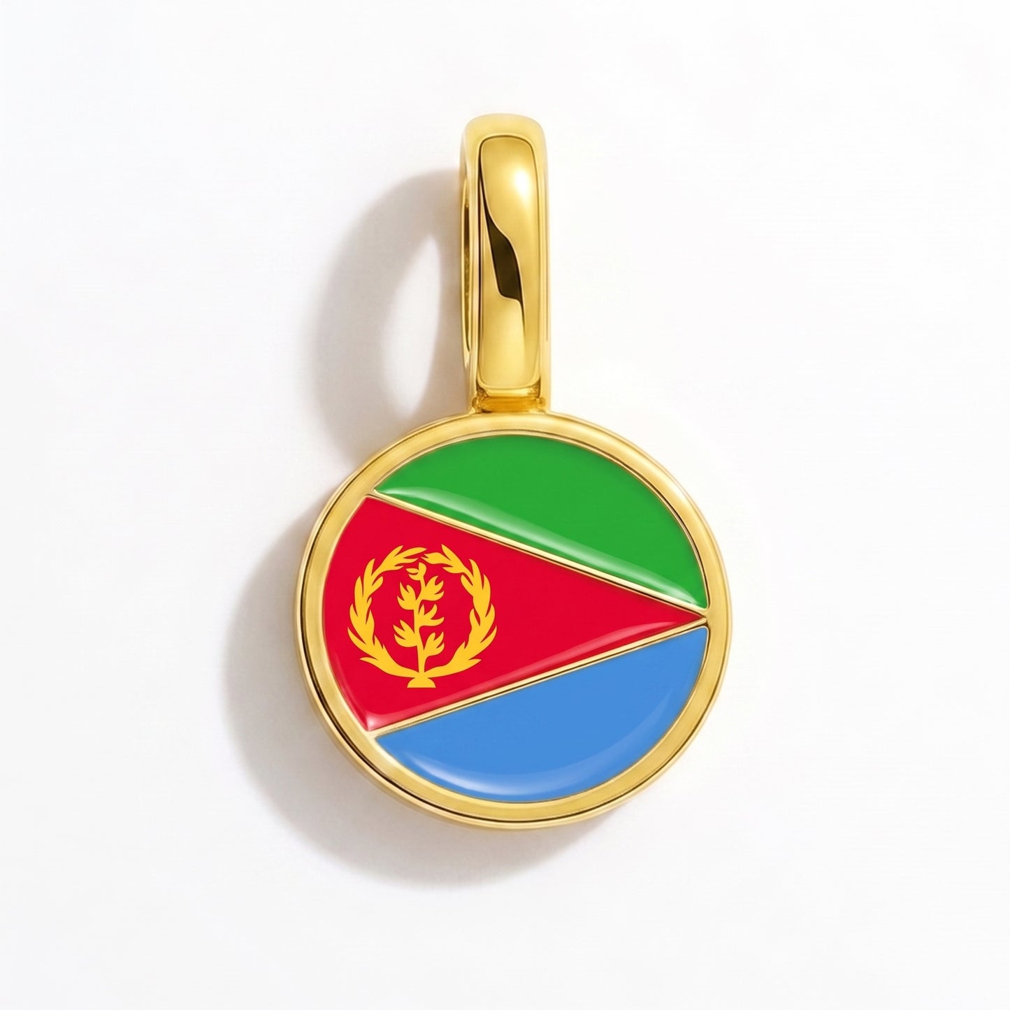 Flag charm Eritrea – round gold