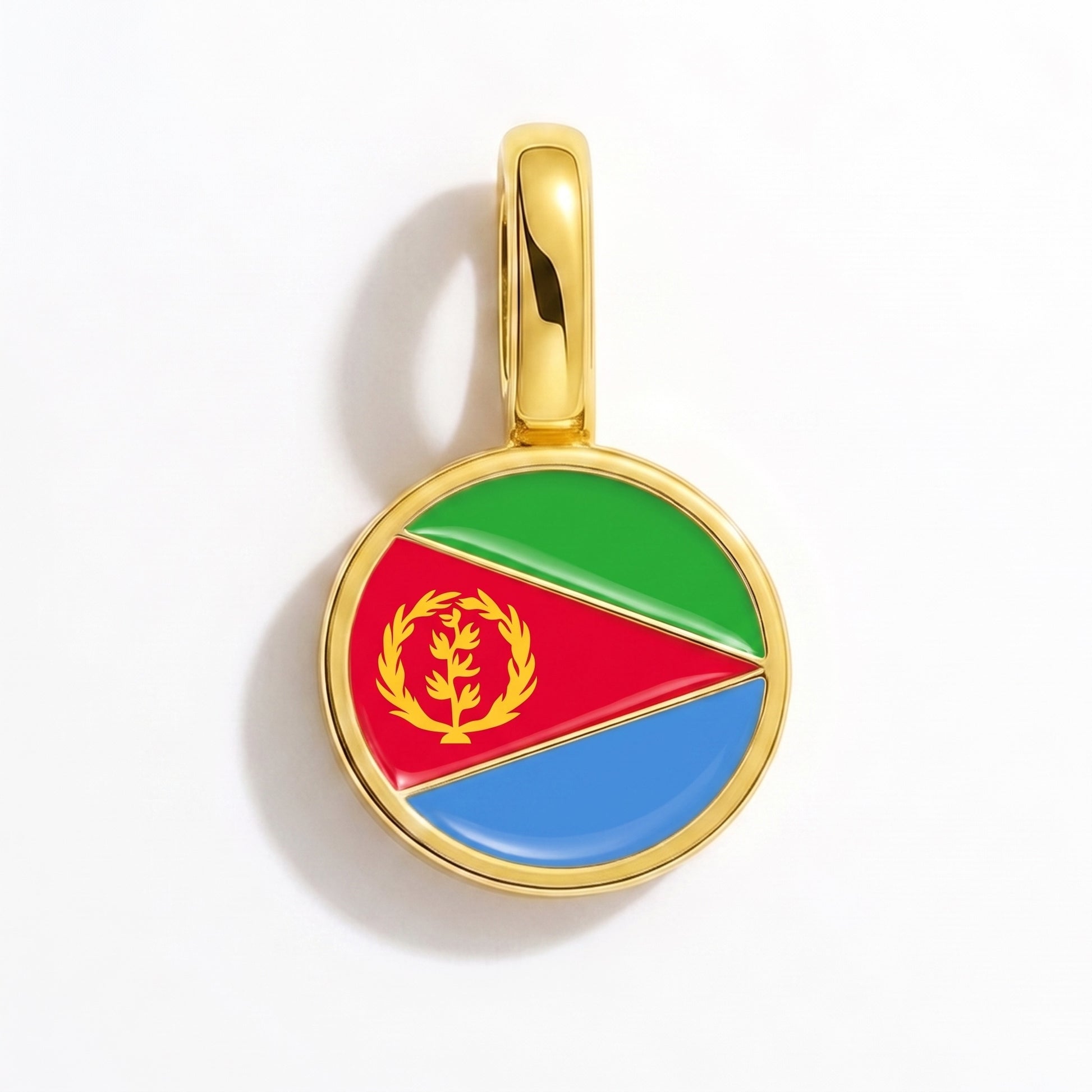 Flag charm Eritrea – round gold