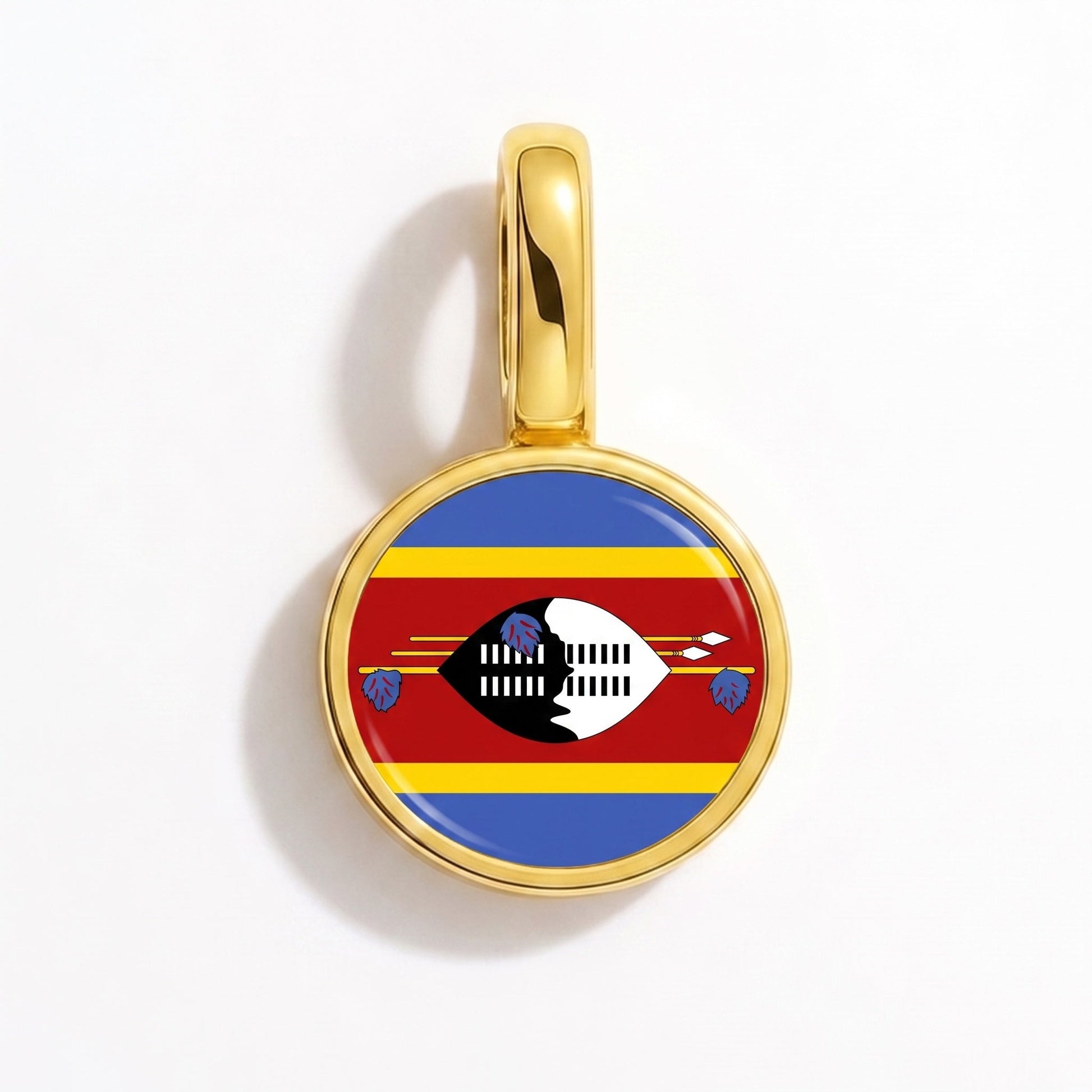 Flag charm Eswatini – rectangular gold
