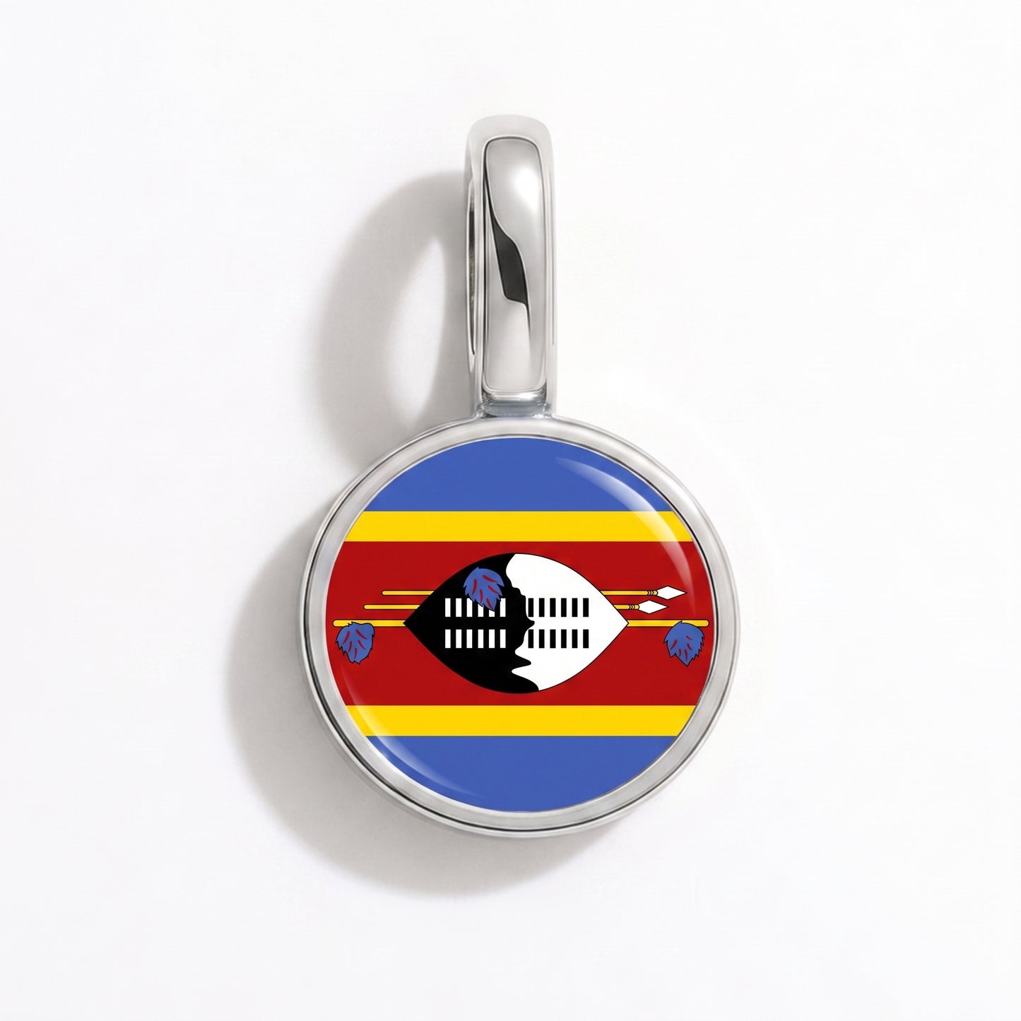 Flag charm Eswatini – round silver