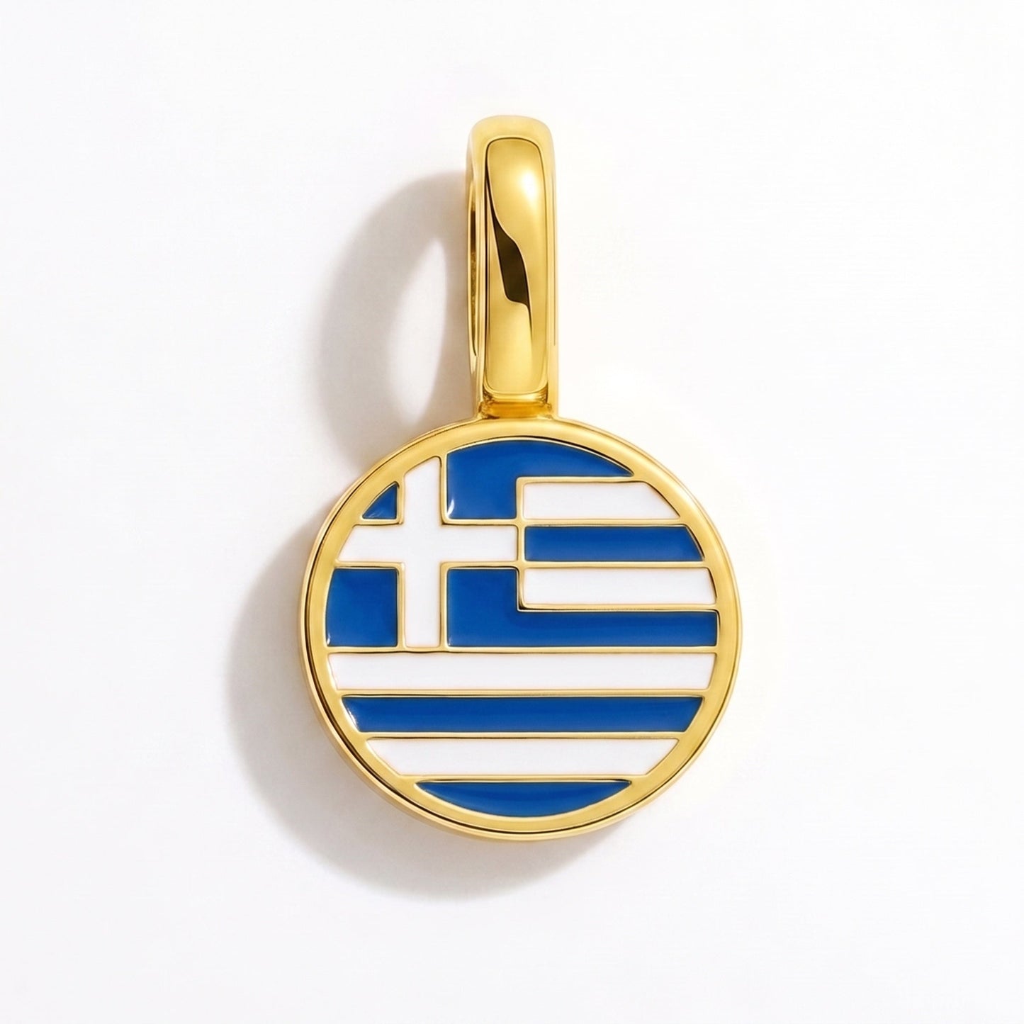Flag charm Greece – rectangular gold