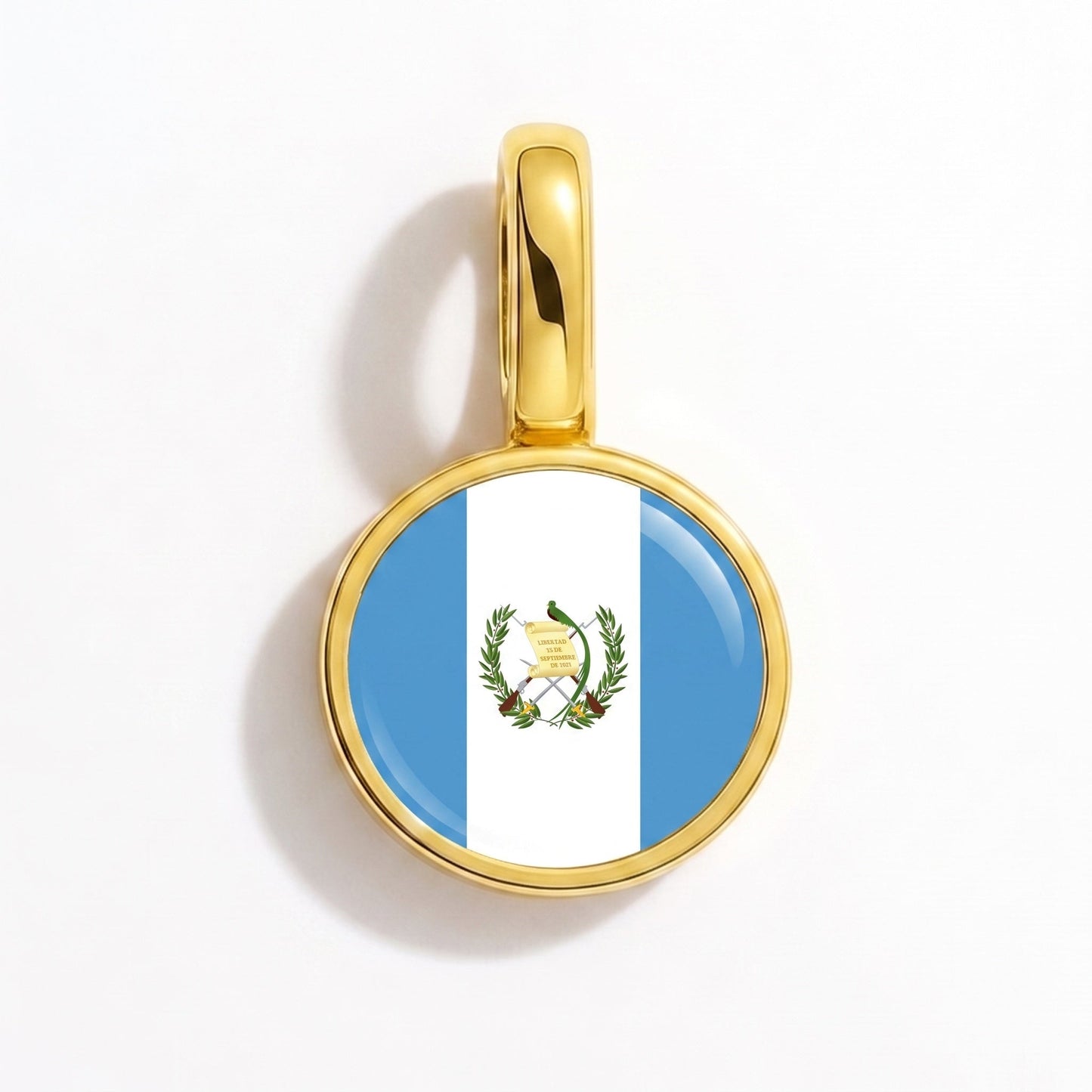 Flag charm Guatemala – rectangular gold