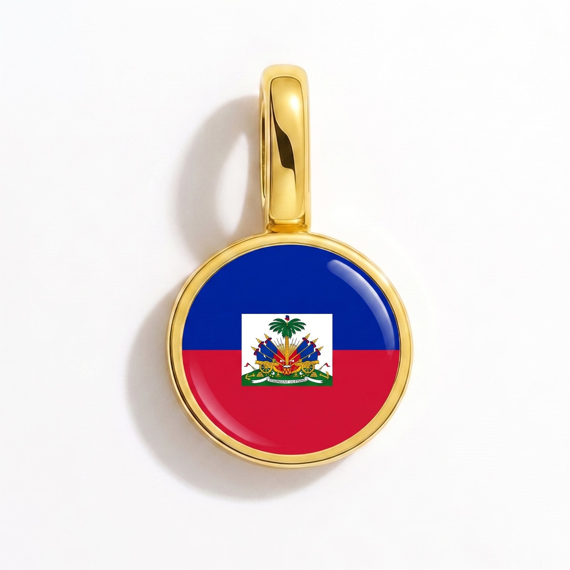Flag charm Haiti – round gold