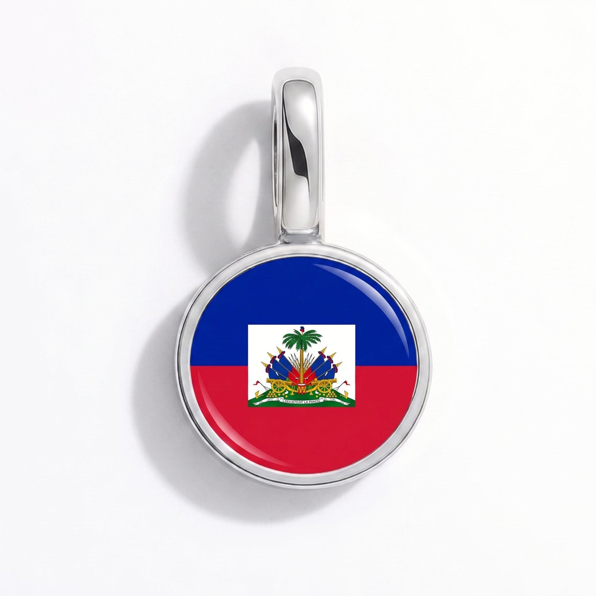 Flag charm Haiti – rectangular silver