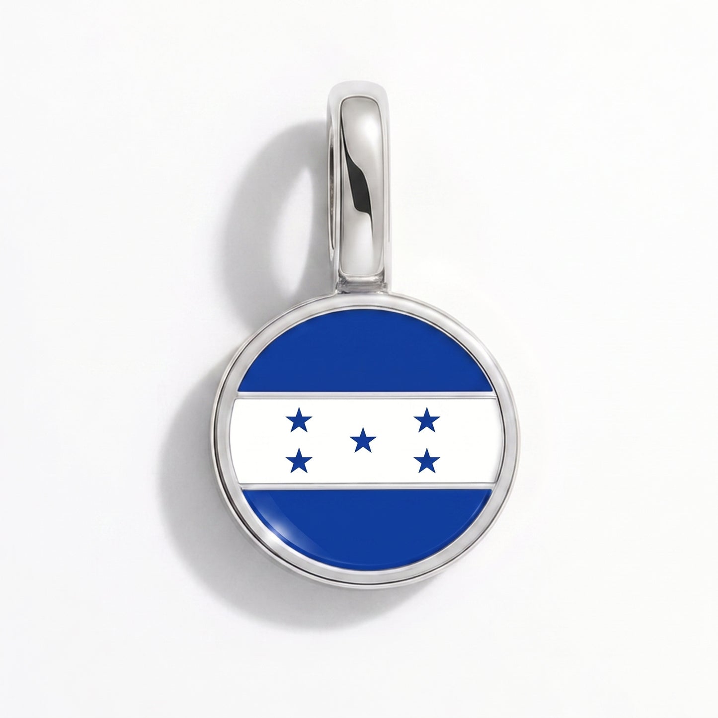 Flag charm Honduras – round silver