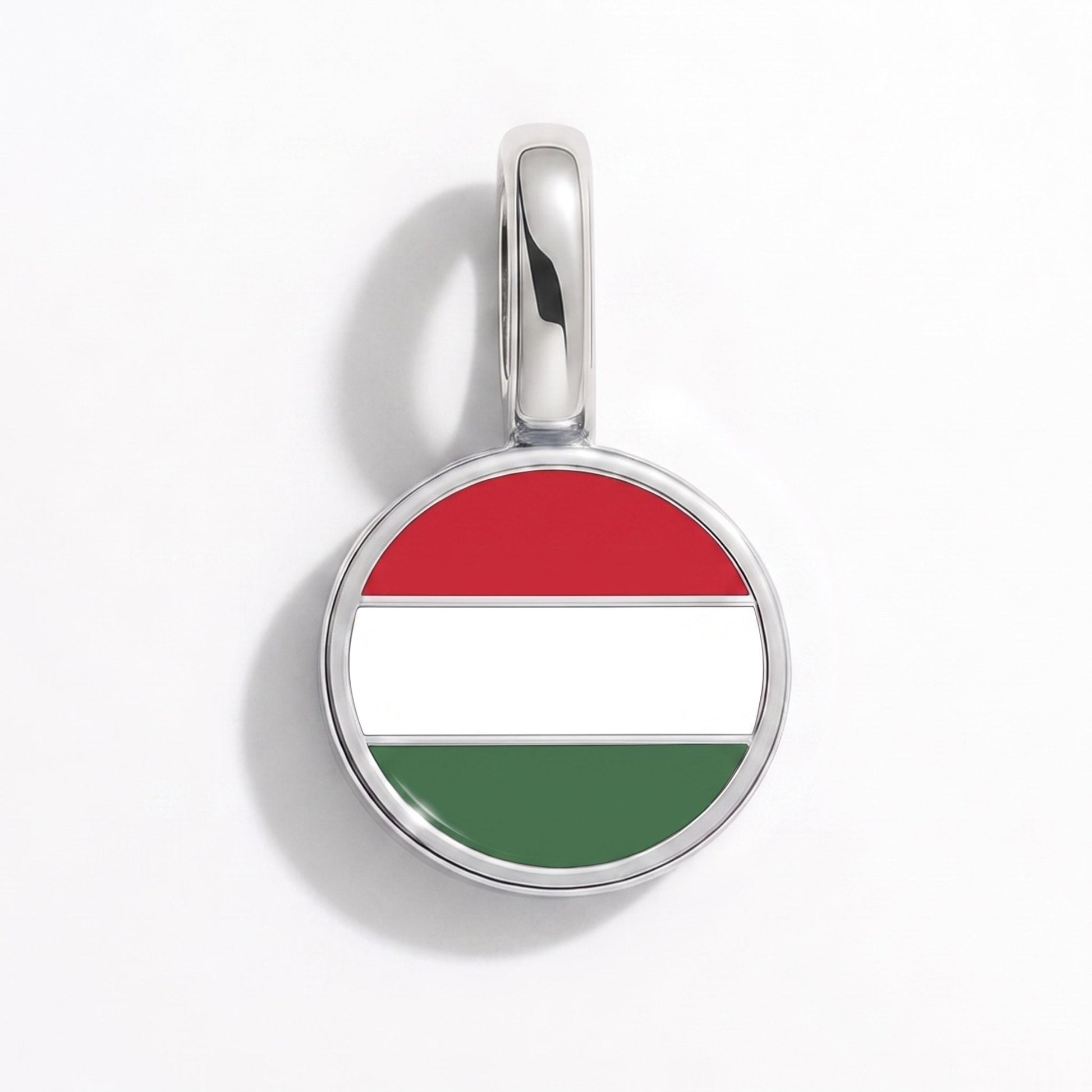 Flag charm Hungary – rectangular silver