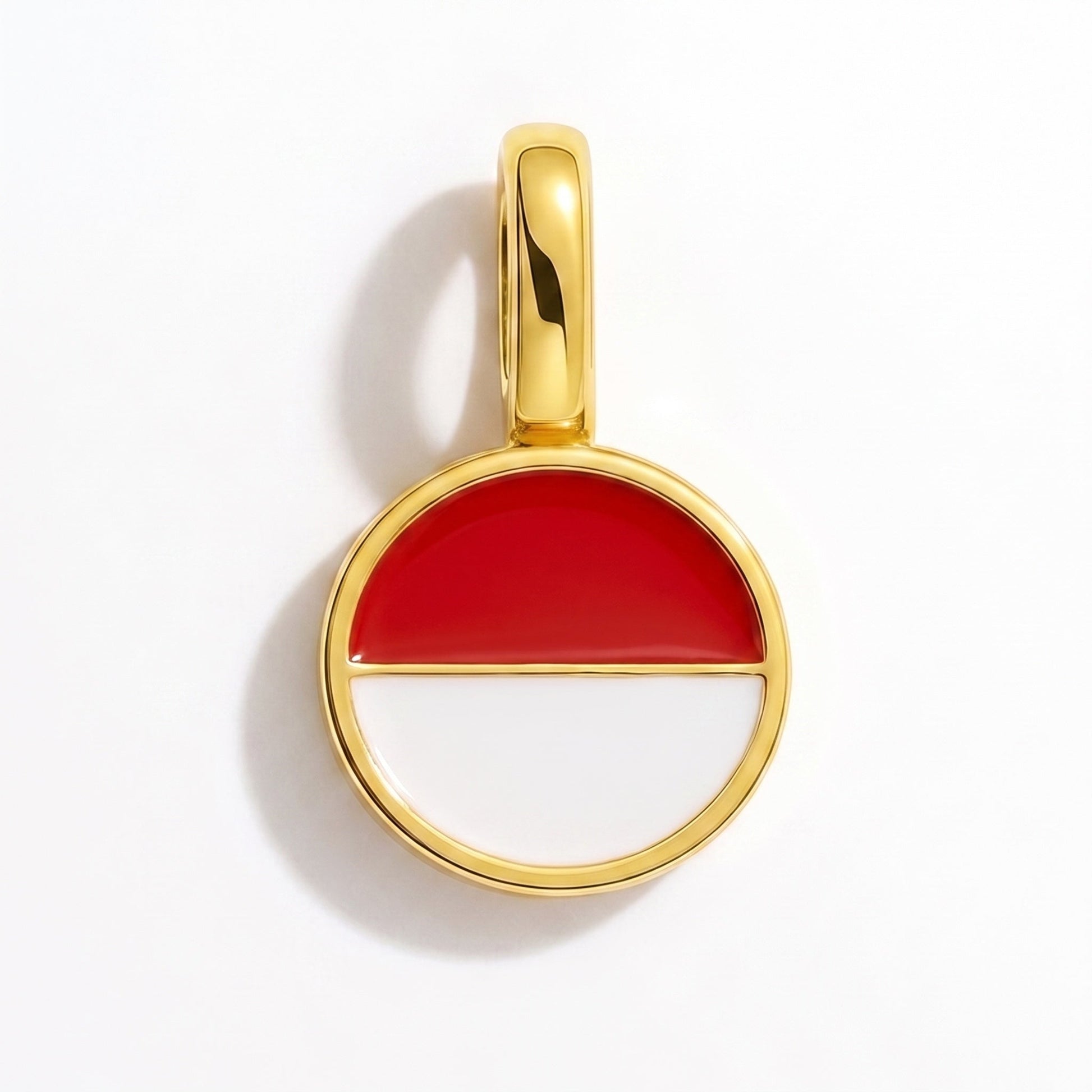 Flag charm Indonesia – rectangular gold
