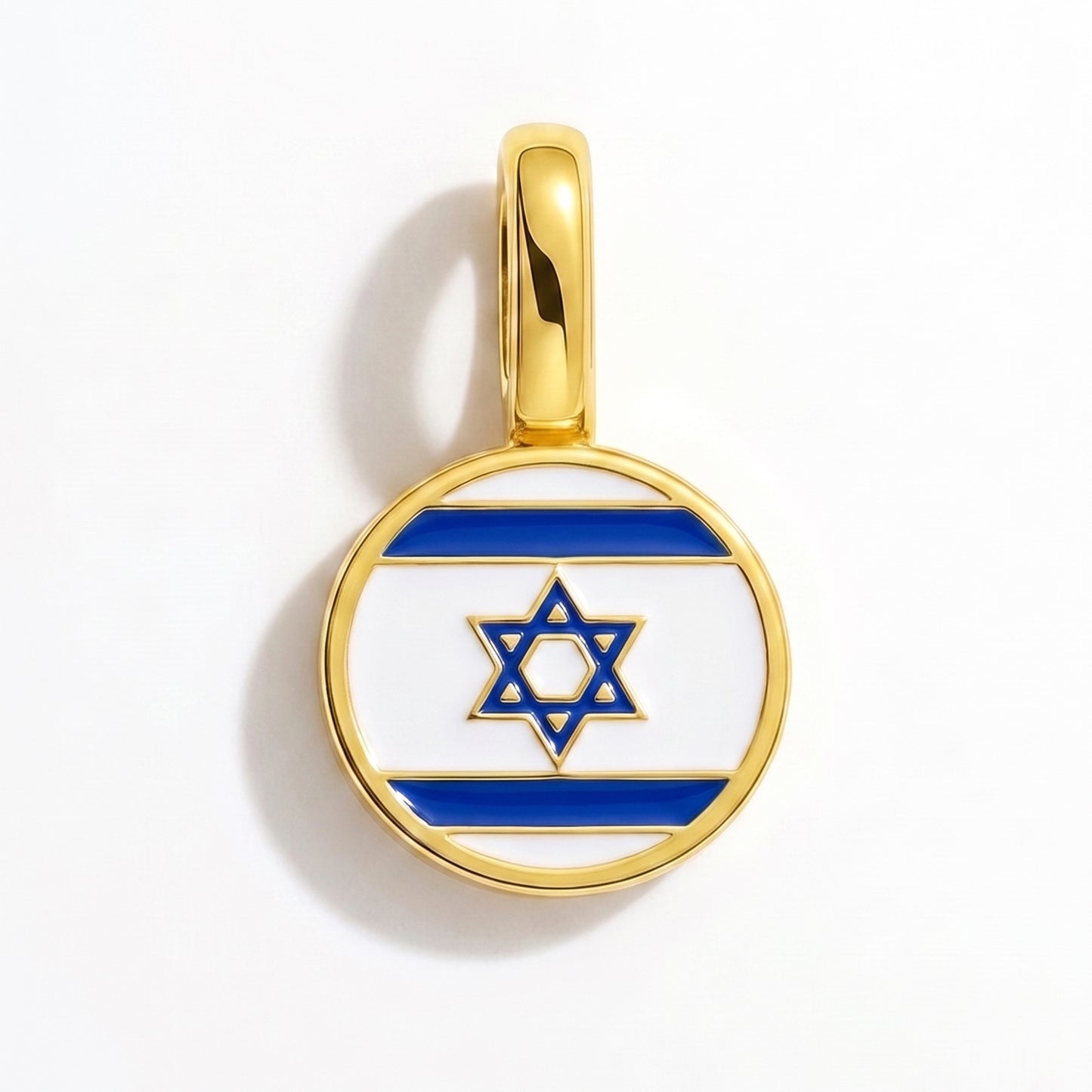 Flag charm Israel – round gold