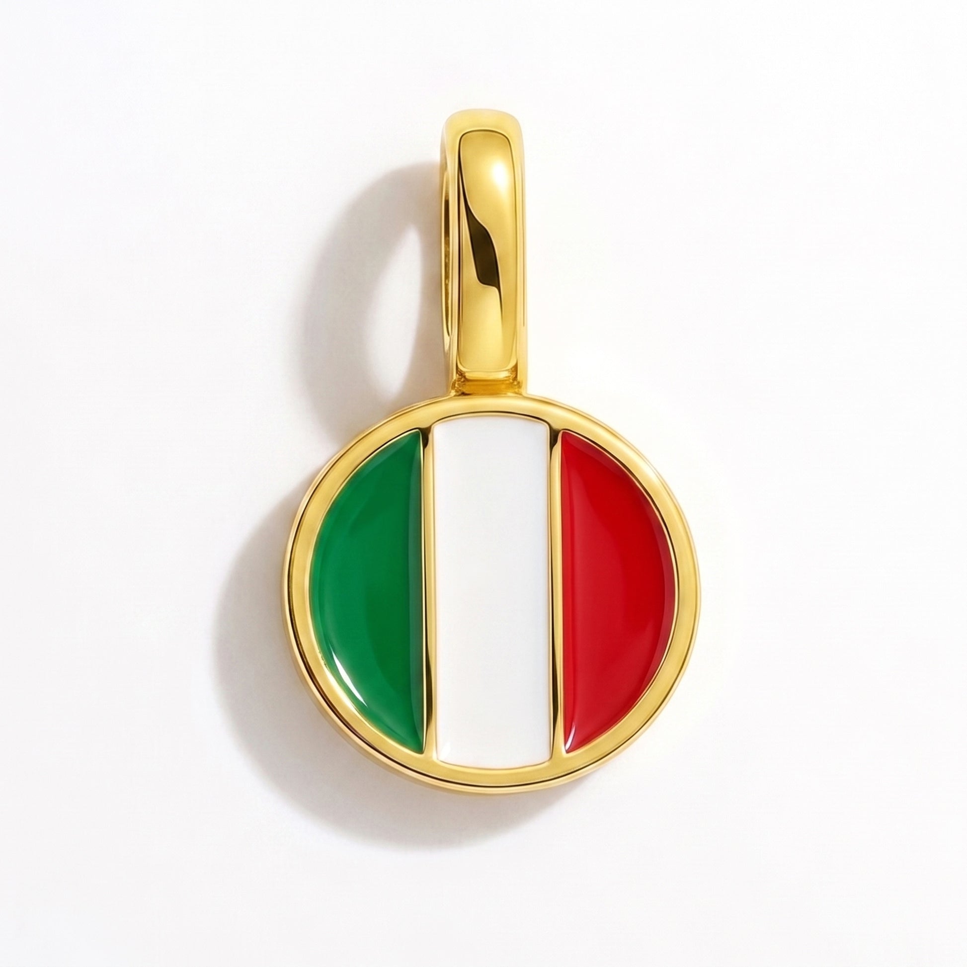 Flag charm Italy – round gold