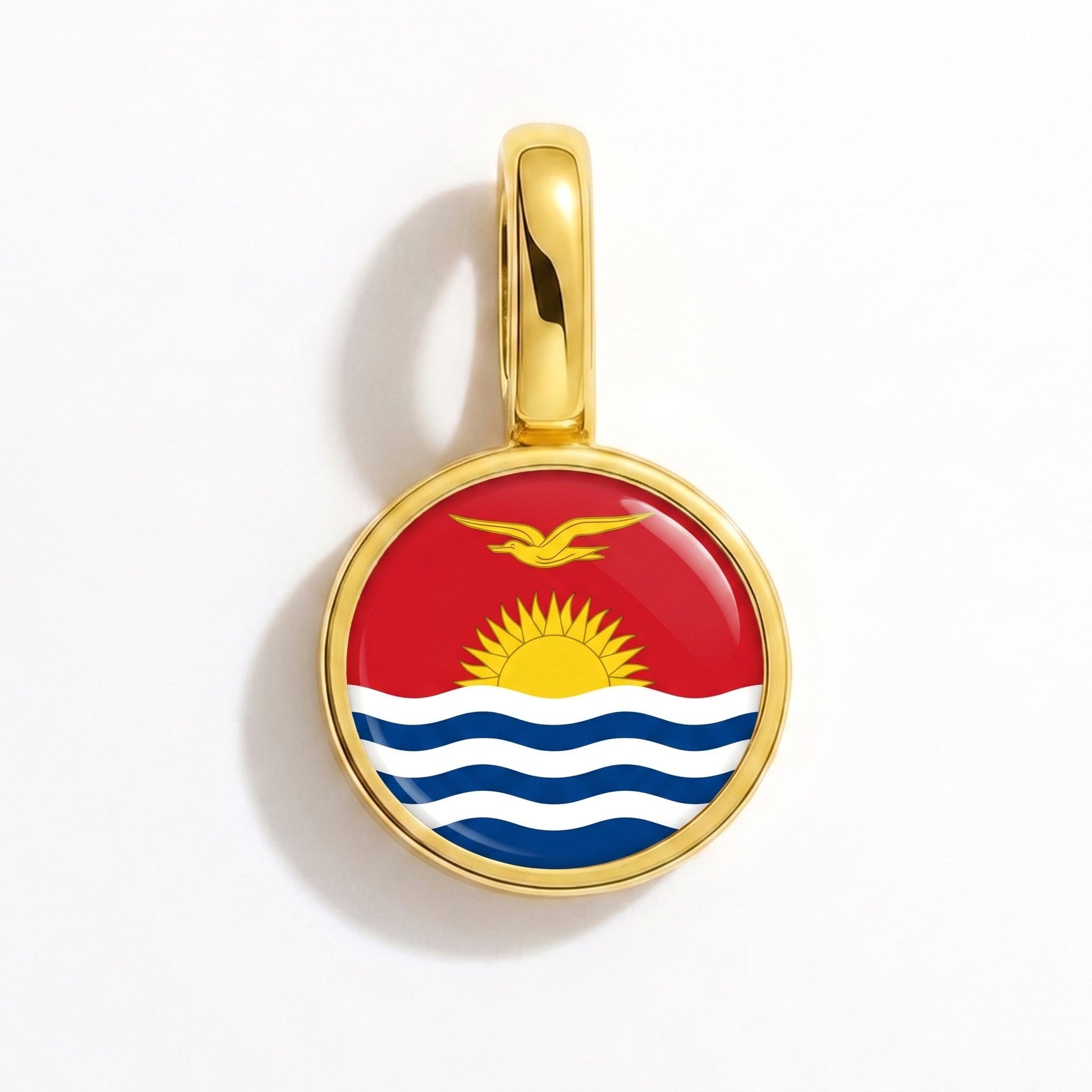 Flag charm Kiribati – rectangular gold