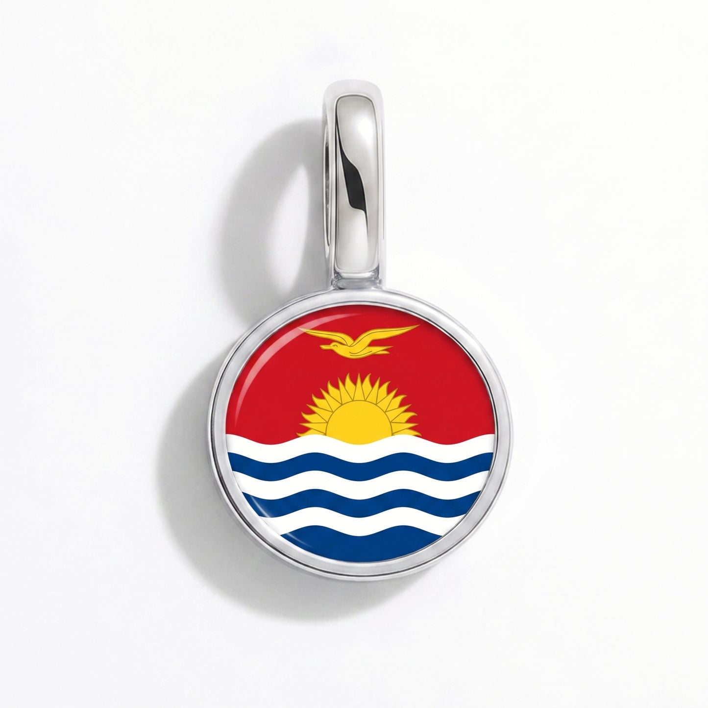 Flag charm Kiribati – round silver