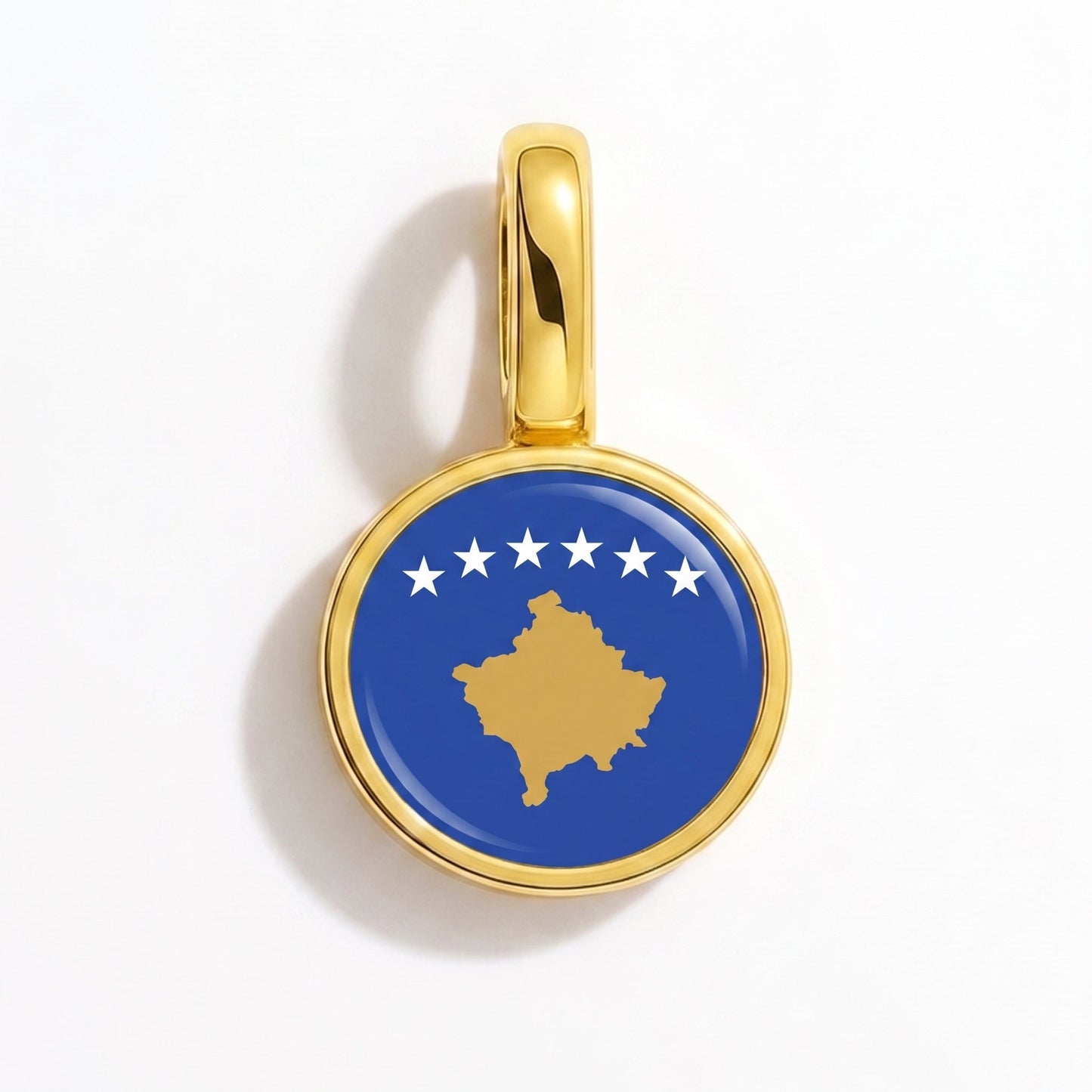 Flag charm Kosovo – rectangular gold