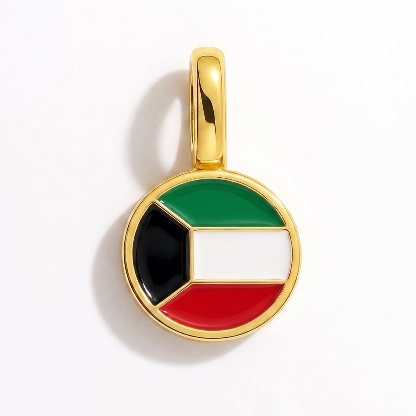 Flag charm Kuwait – rectangular gold