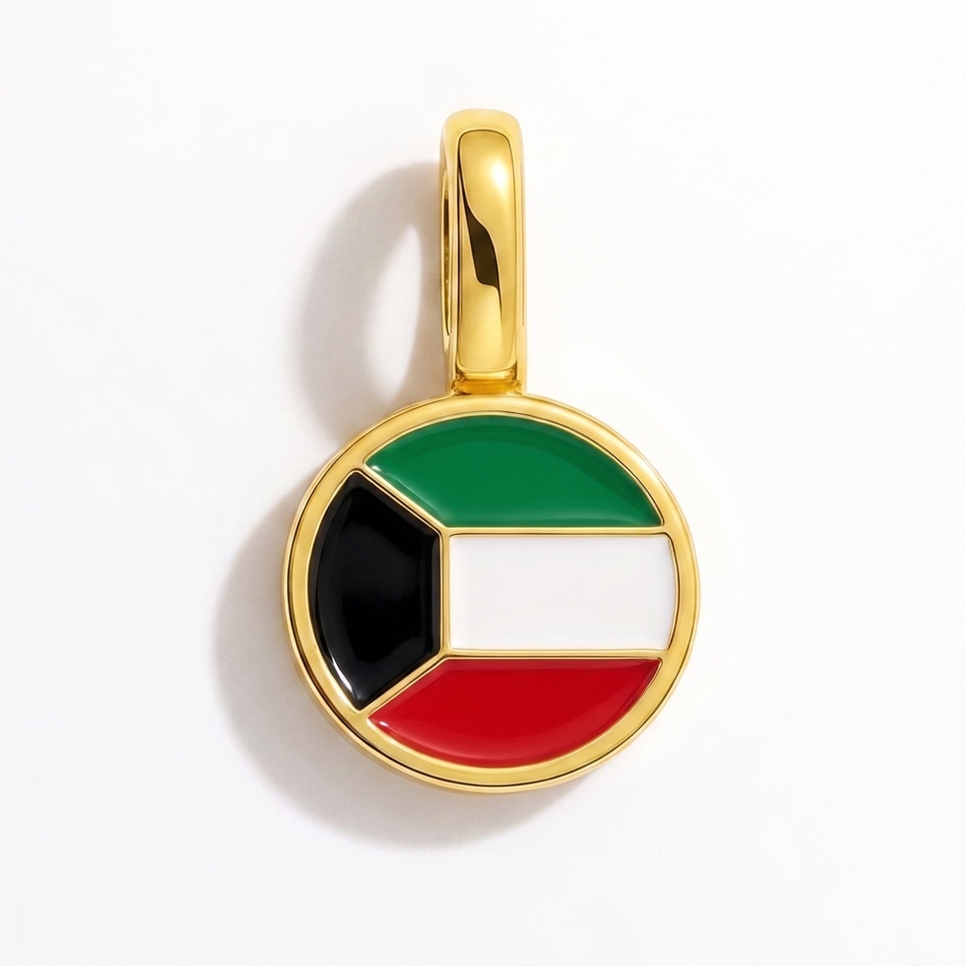 Flag charm Kuwait – rectangular gold