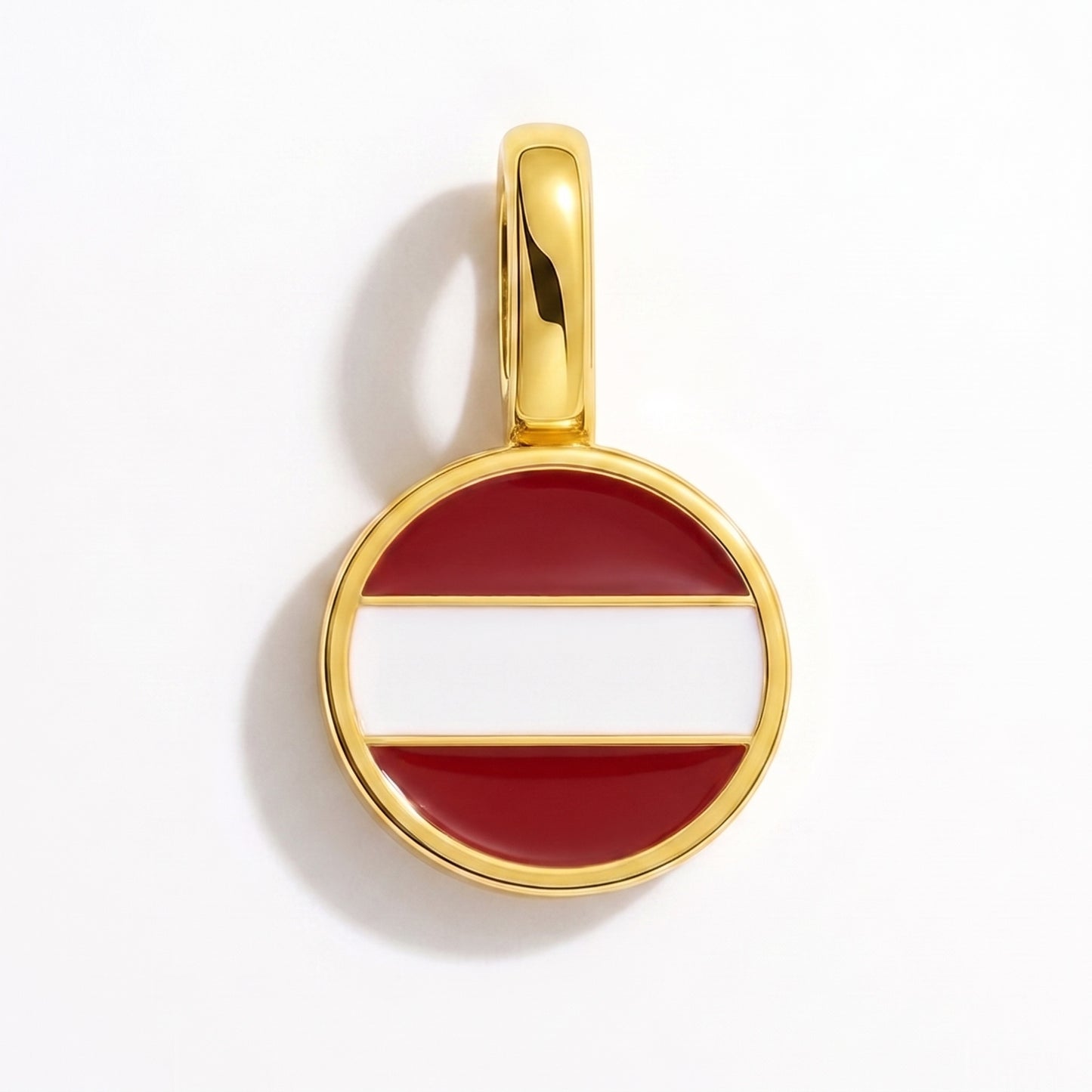 Flag charm Latvia – round gold