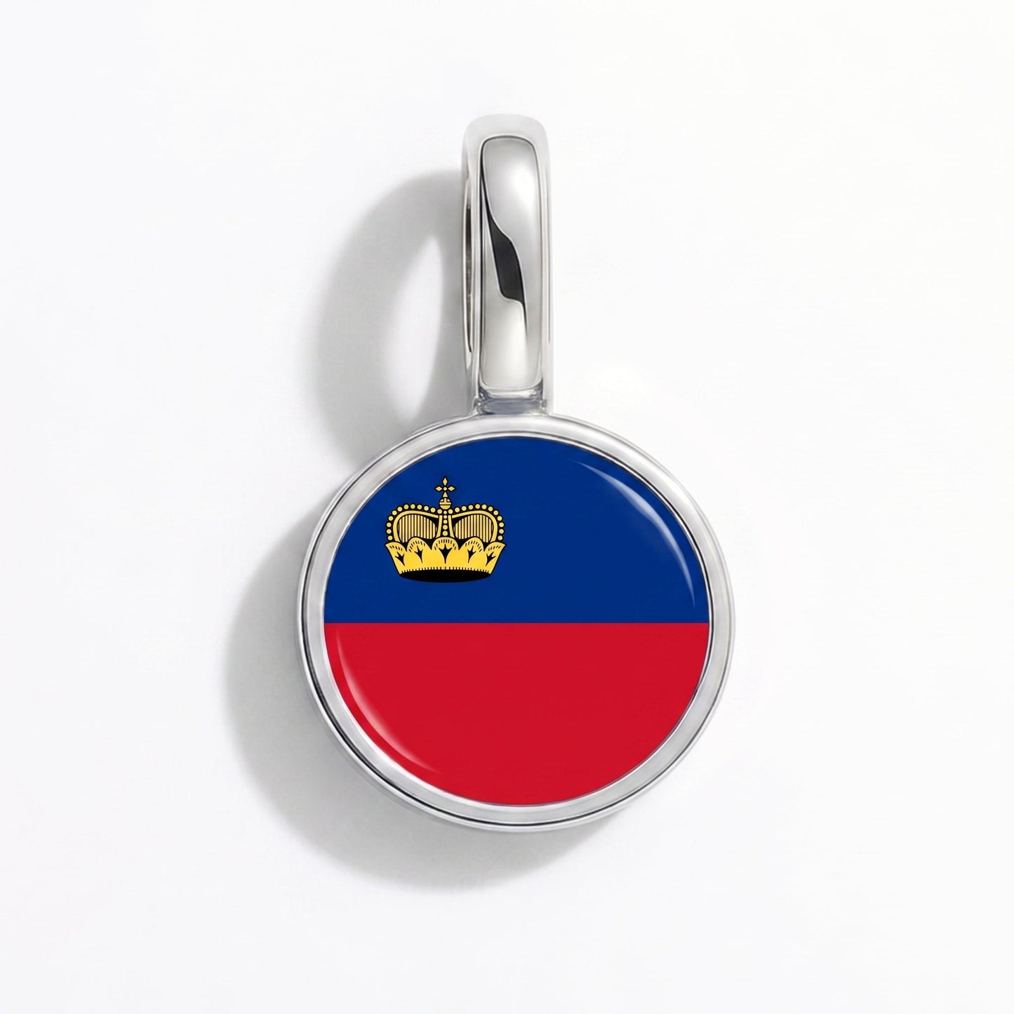 Flag charm Liechtenstein – rectangular silver
