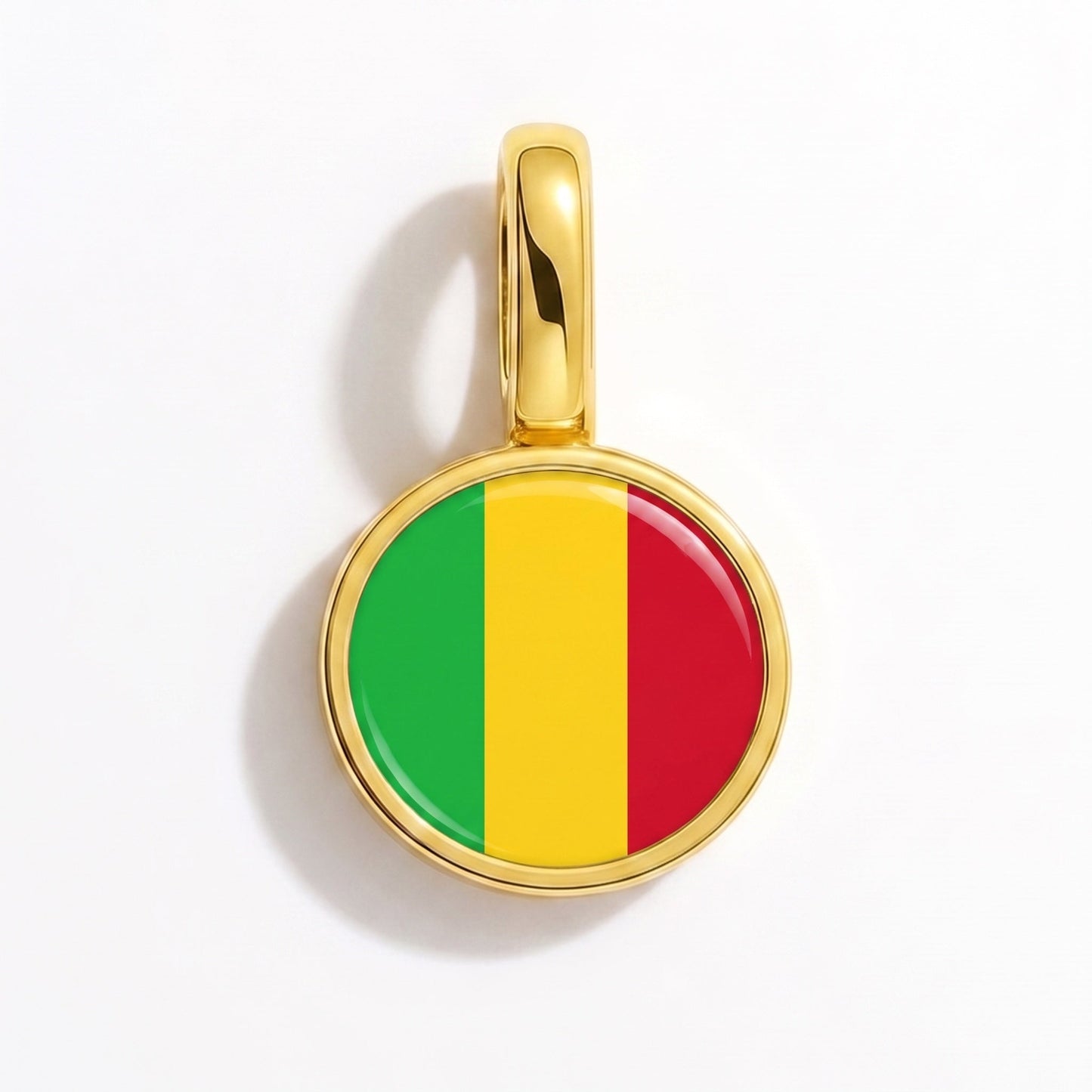 Flag charm Mali – rectangular gold