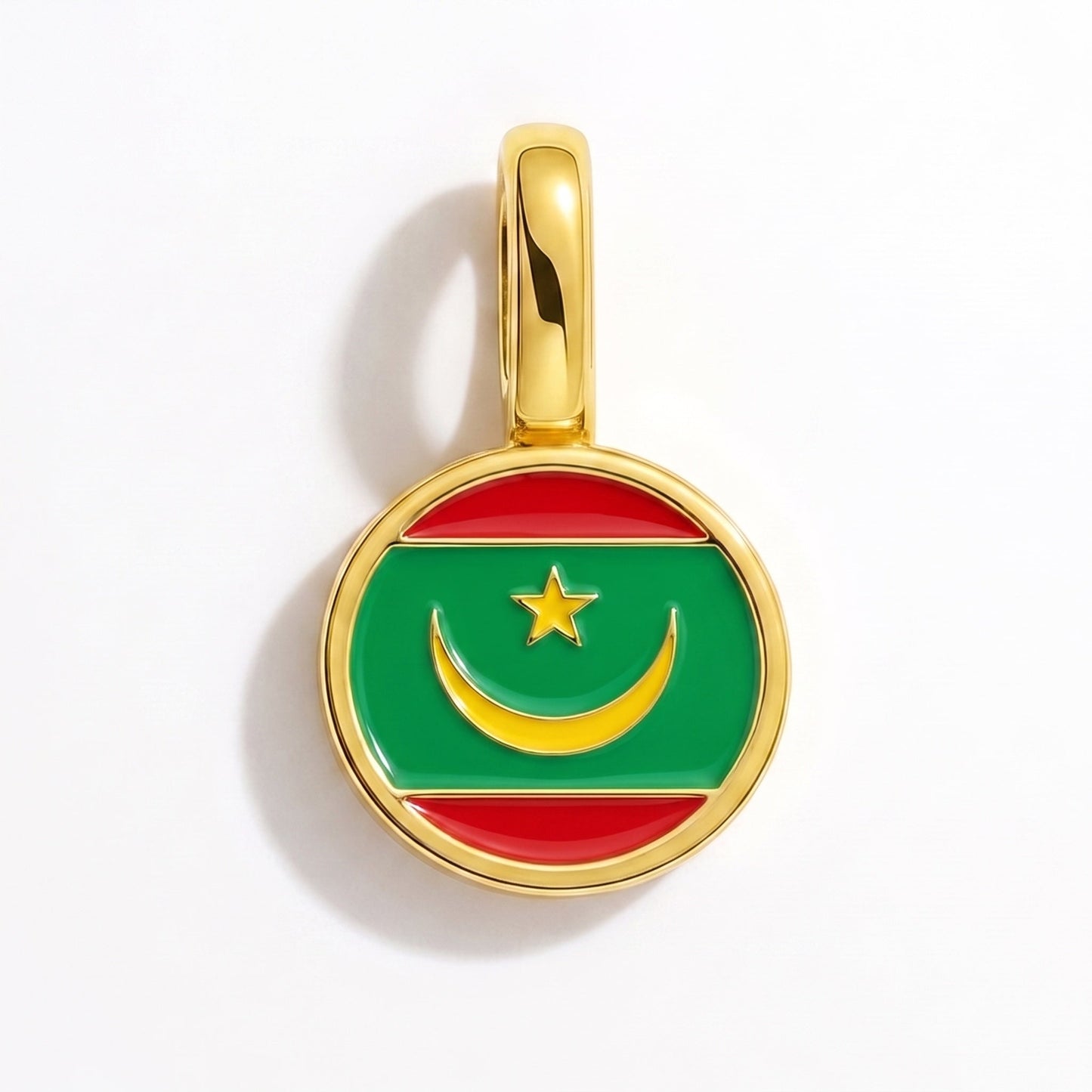 Flag charm Mauritania – rectangular gold