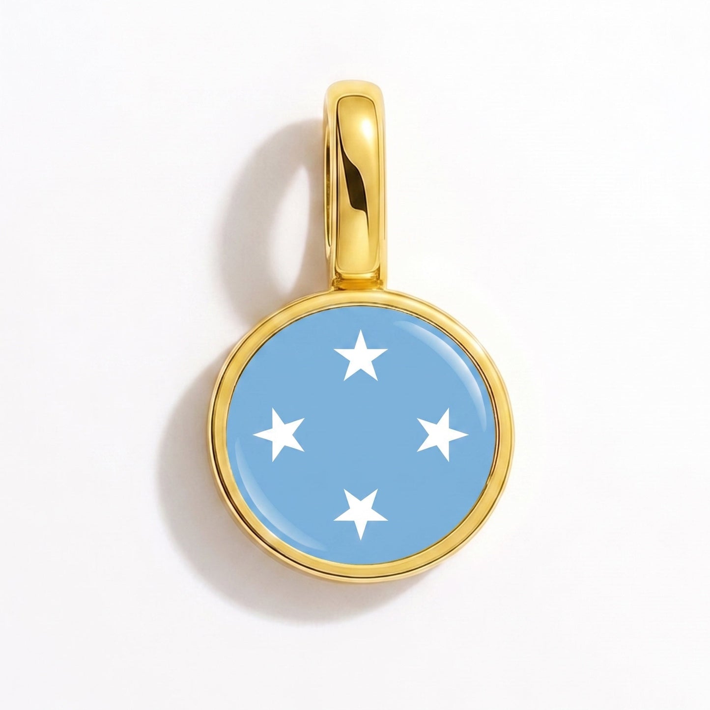 Flag charm Micronesia – rectangular gold