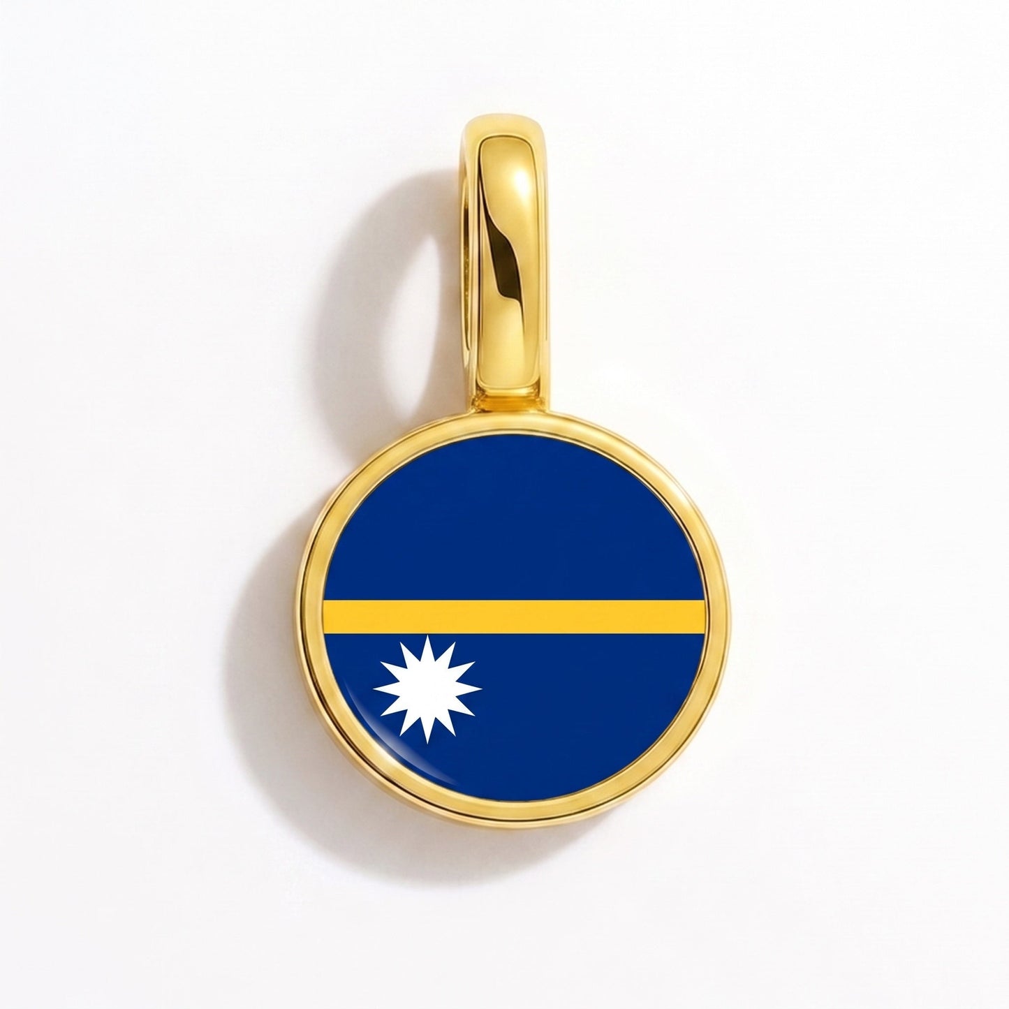 Flag charm Nauru – rectangular gold