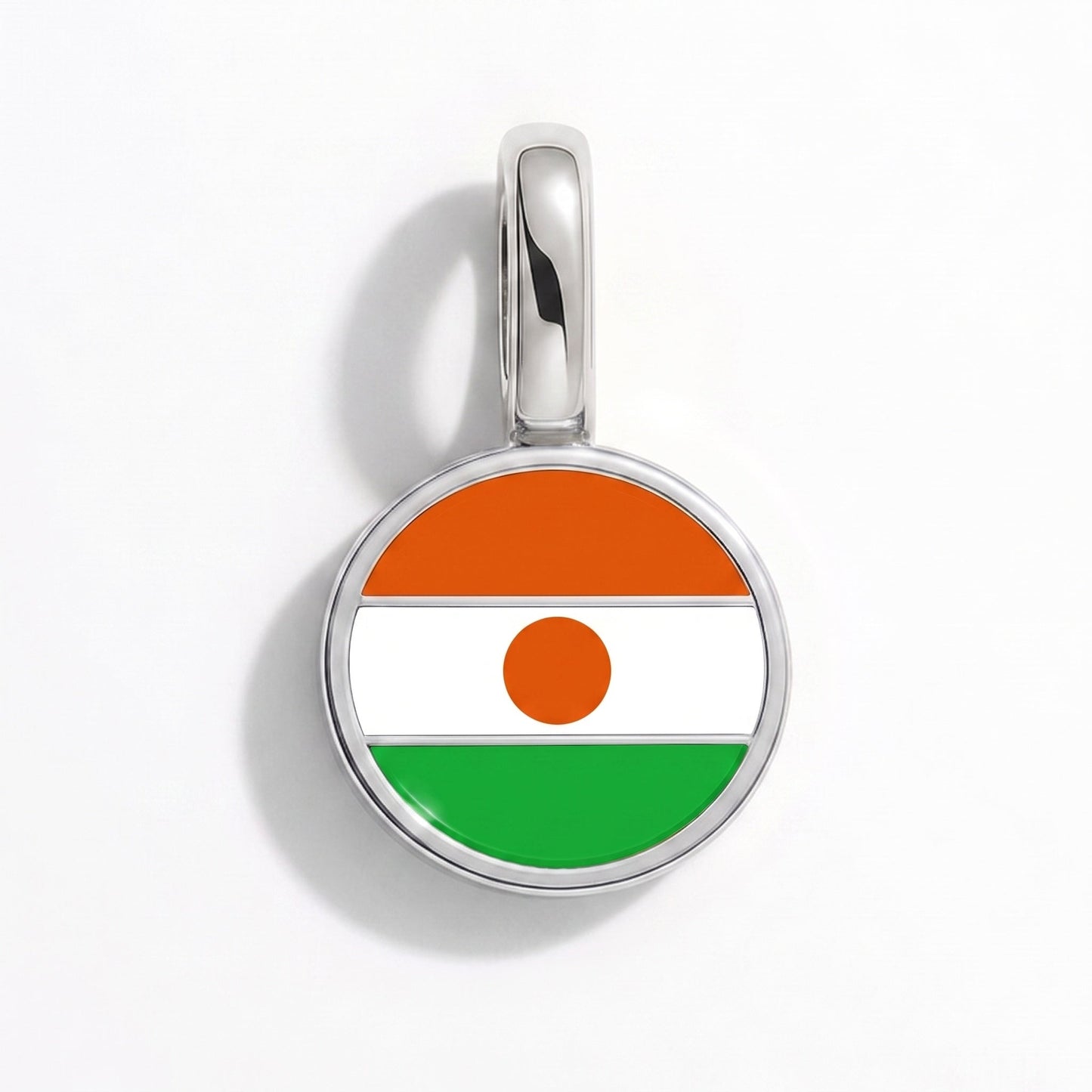 Flag charm Niger – rectangular silver