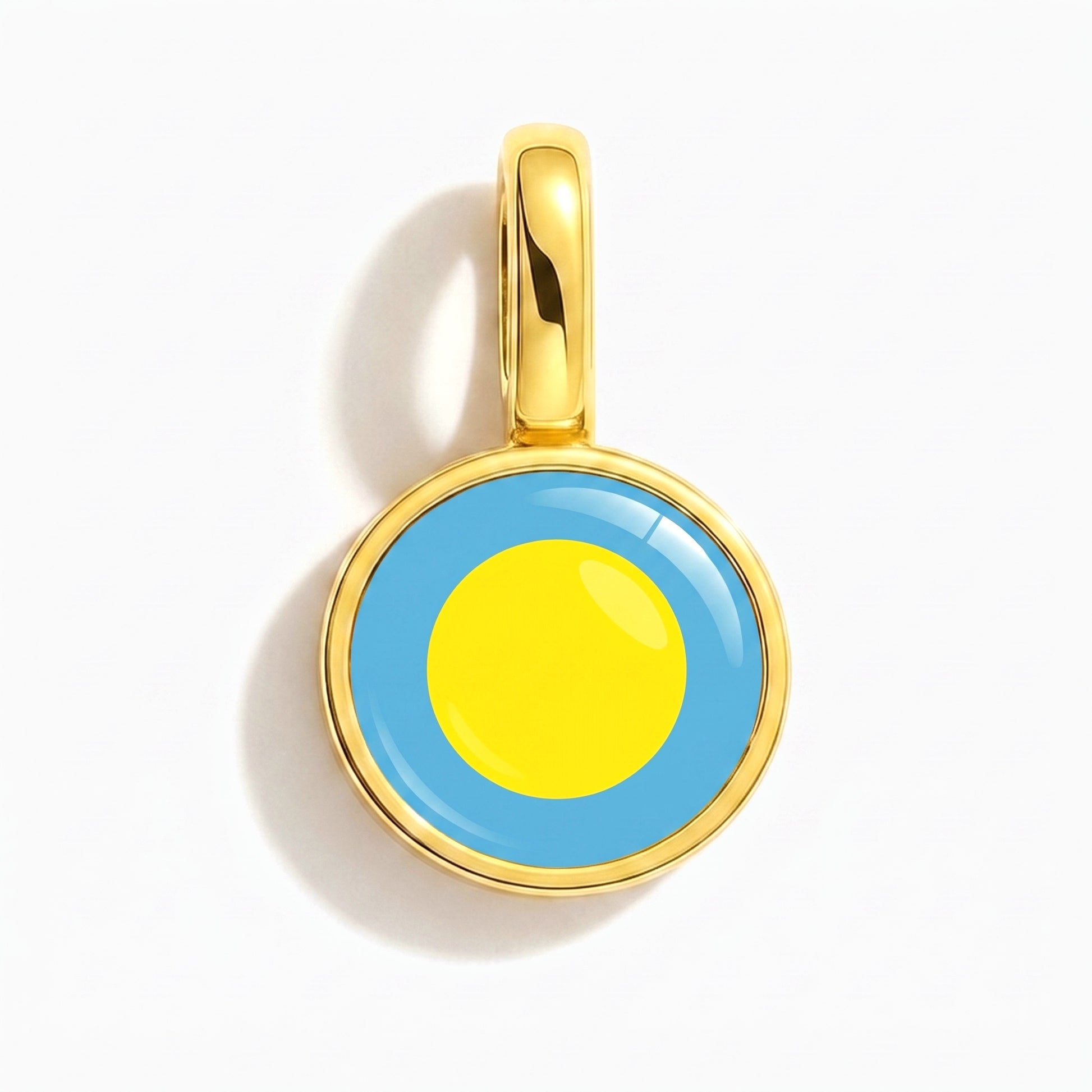 Flag charm Palau – round gold