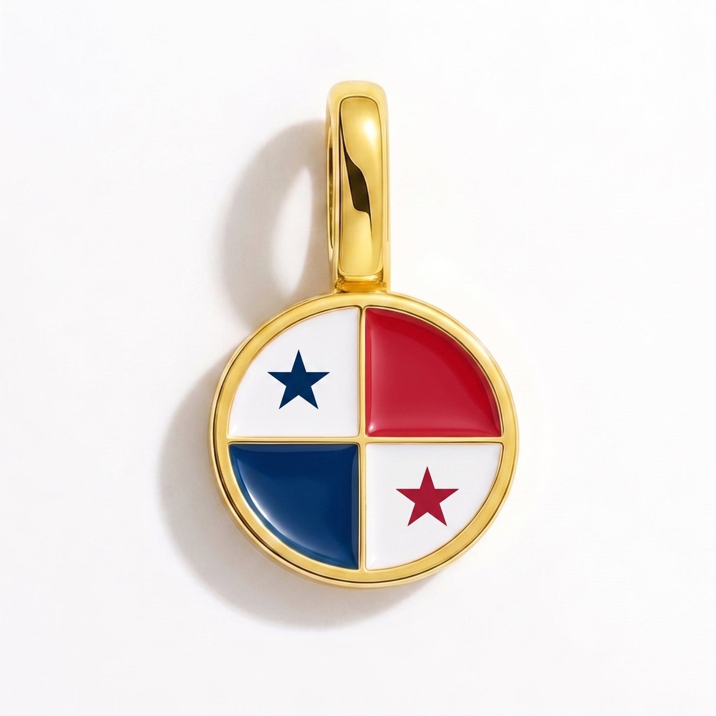 Flag charm Panama – rectangular gold
