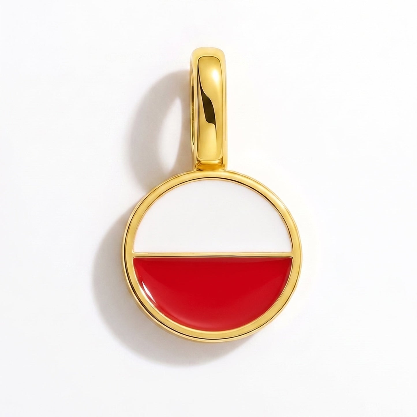 Flag charm Poland – rectangular gold