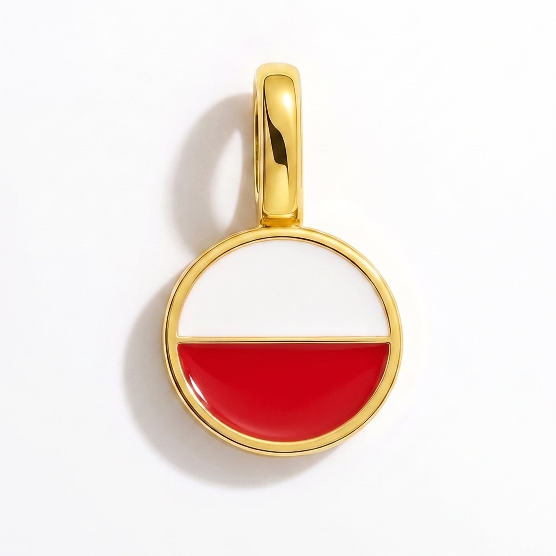 Flag charm Poland – rectangular gold
