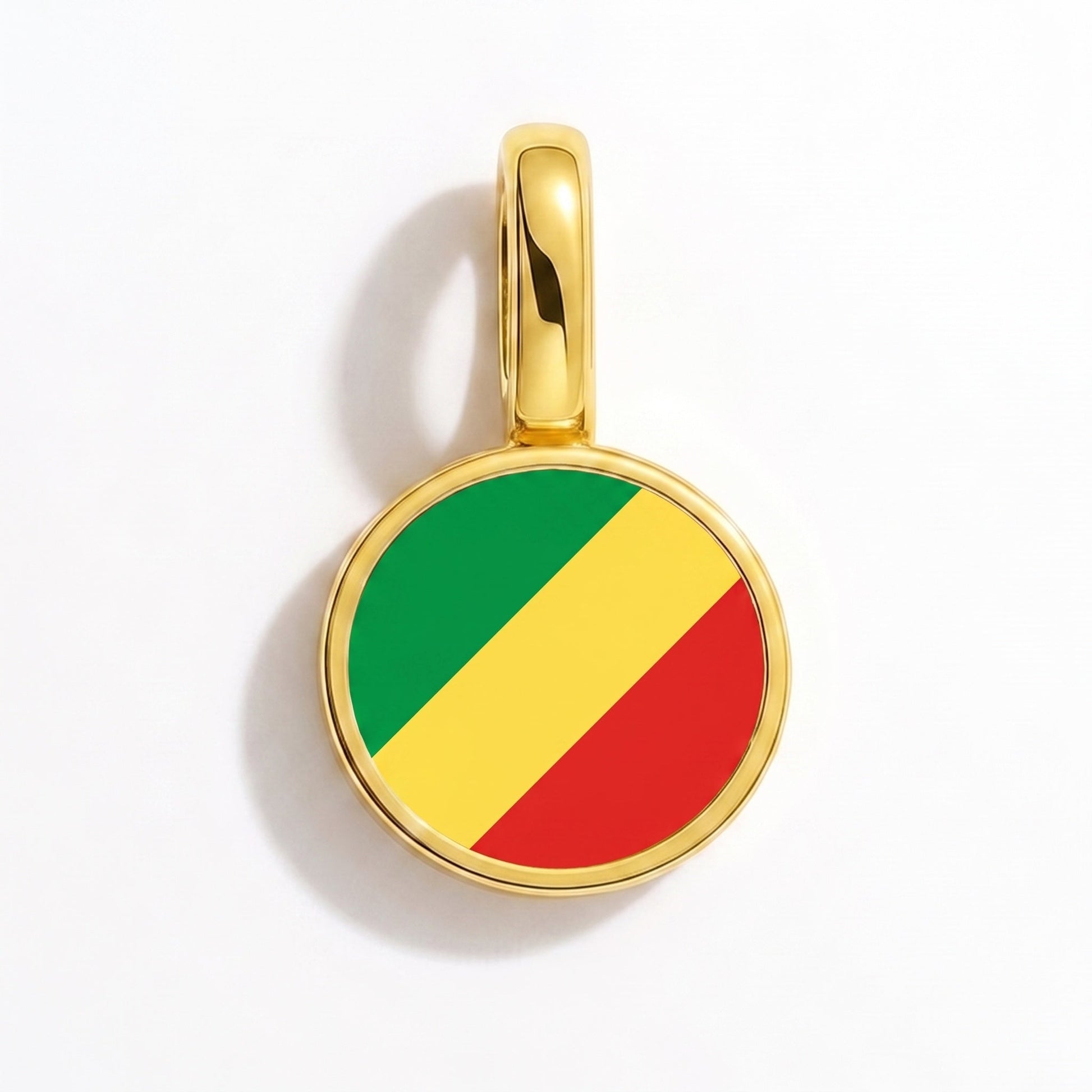 Flag charm Republic of the Congo – rectangular gold