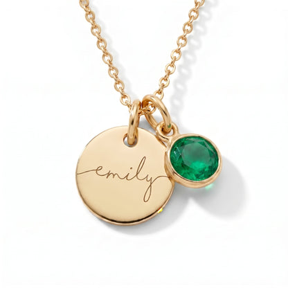 Custom name necklace with birthstone