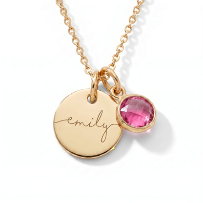 Custom name necklace with birthstone
