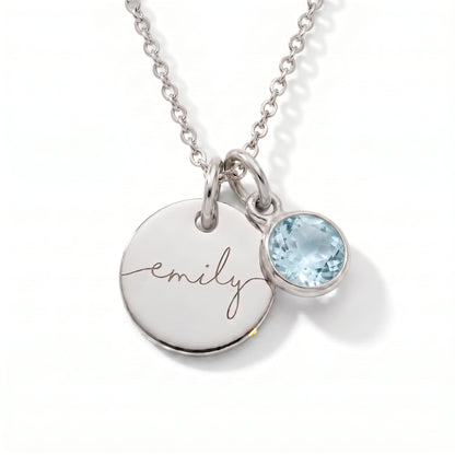 Custom name necklace with birthstone