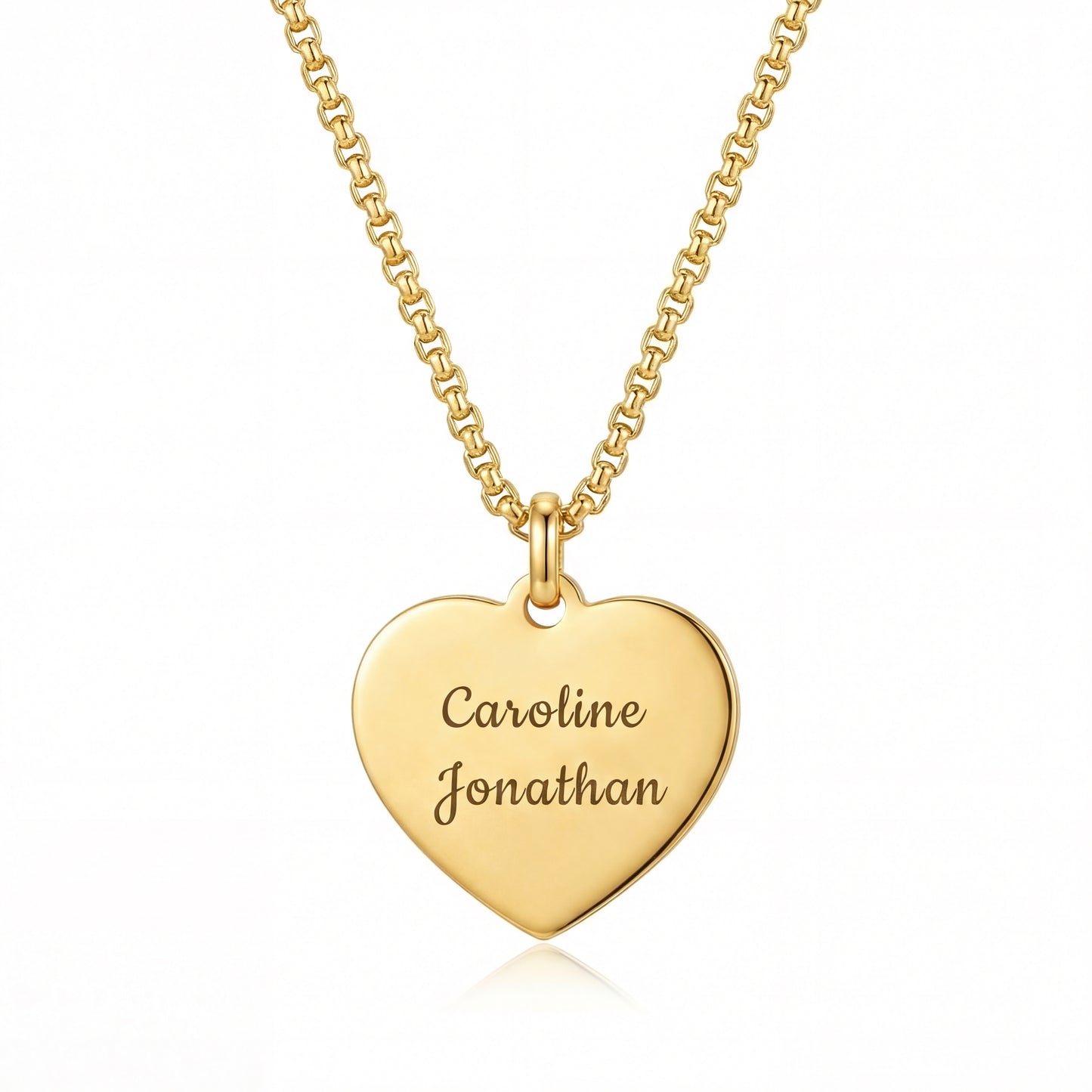 Heart necklace with Personalised engraving