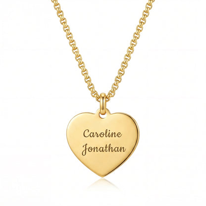 Heart necklace with Personalised engraving
