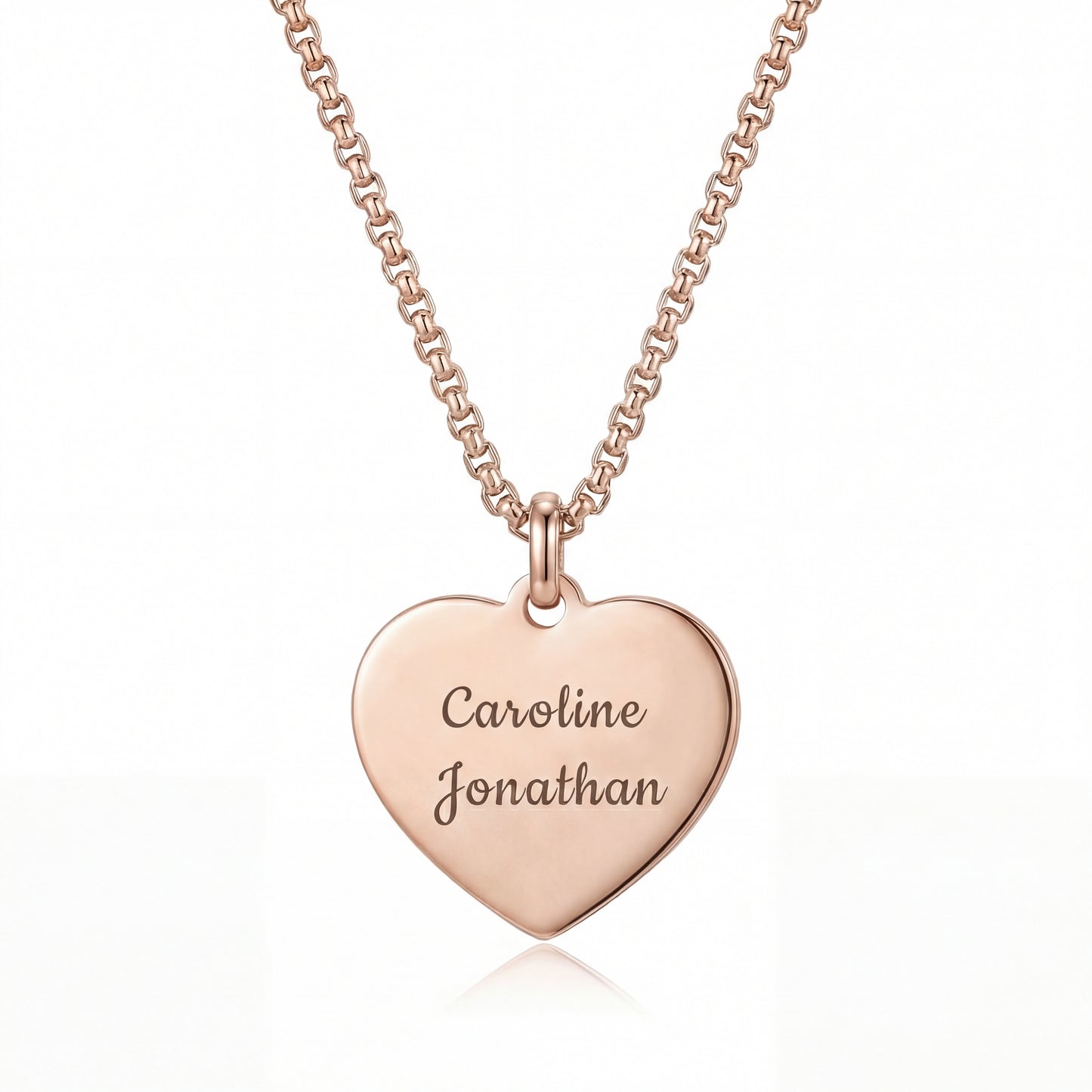 Heart necklace with Personalised engraving