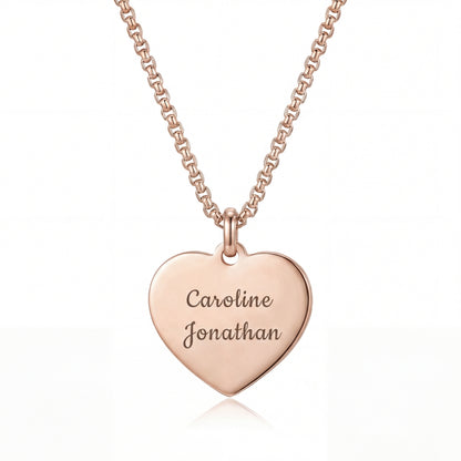 Heart necklace with Personalised engraving