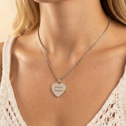 Heart necklace with Personalised engraving